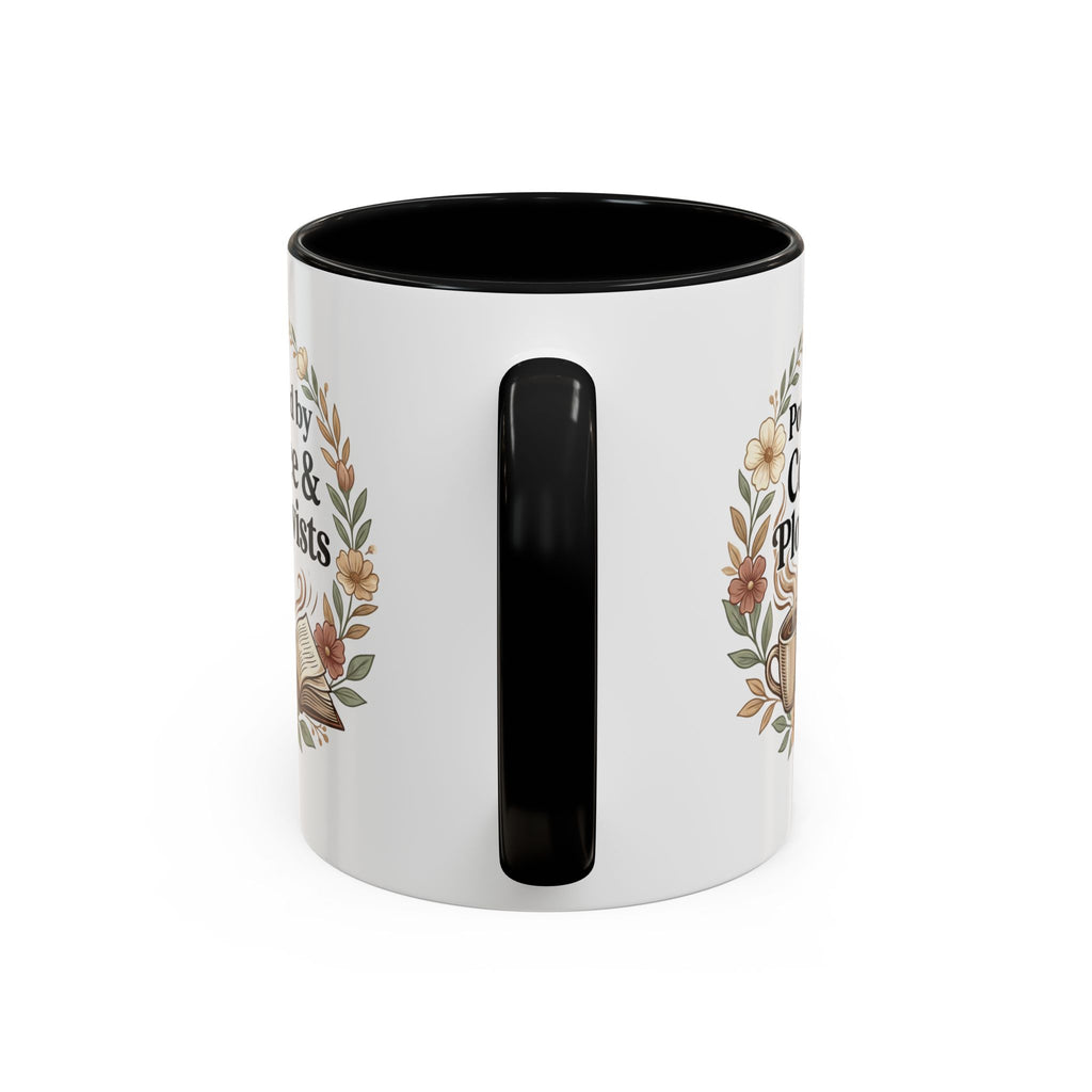 Coffee Mug — “Powered by Coffee & Plot Twists” Floral Book Lover Mug (11/15oz)