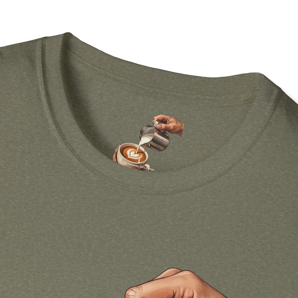 Coffee Lover Latte Art T-Shirt – Stylish Barista Coffee Graphic Tee for Men & Women