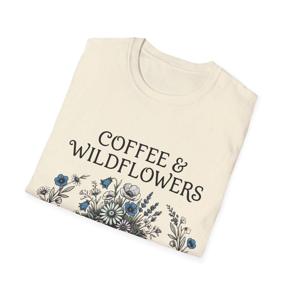 Coffee & Wildflowers T-Shirt – Aesthetic Floral Coffee Lover Shirt