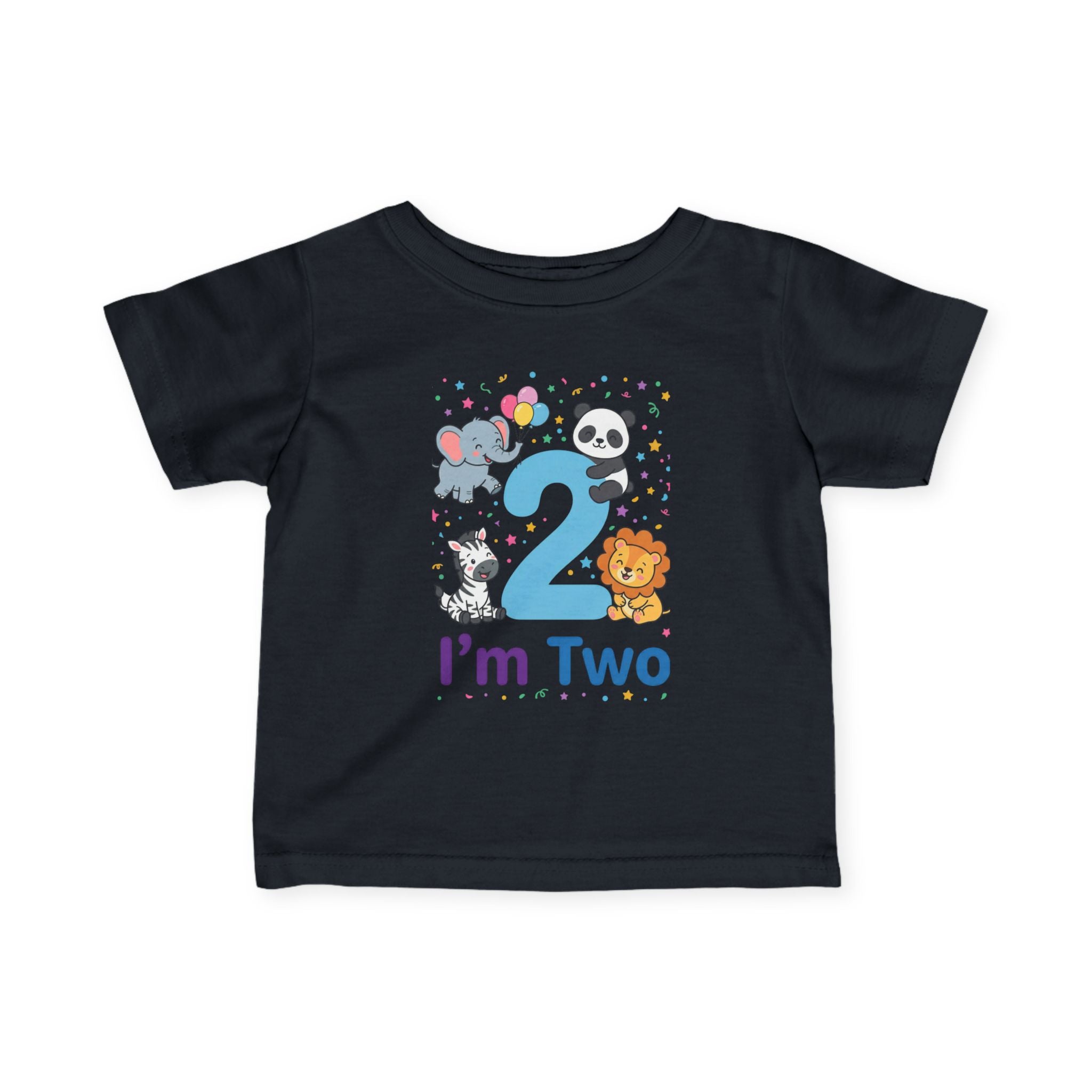 Toddler Tee - "I'm Two" Cute Safari Animals 2nd Birthday Shirt