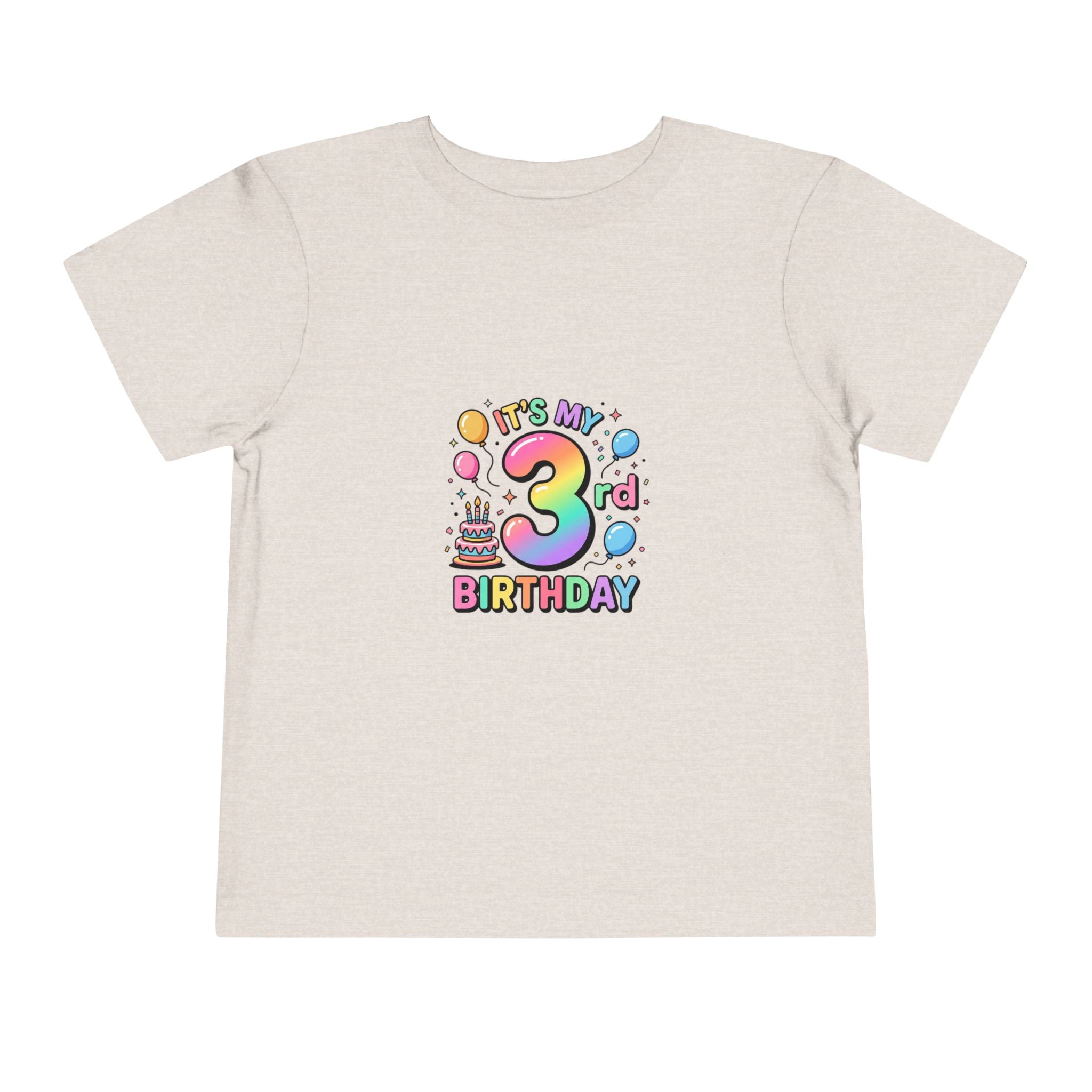 3rd Birthday Toddler Tee — "It's My 3rd Birthday" Colorful Party Shirt