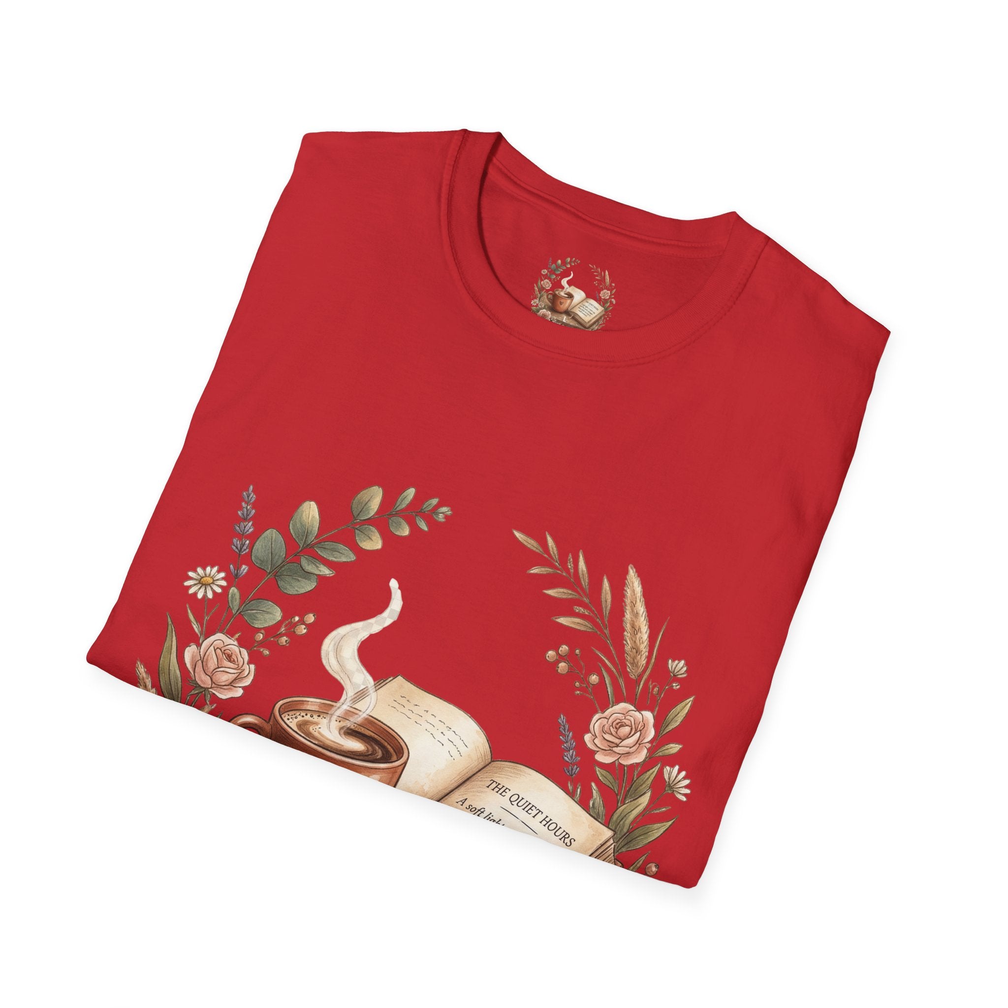 Coffee & Books Aesthetic T-Shirt – Vintage Floral Reading Lover Gift