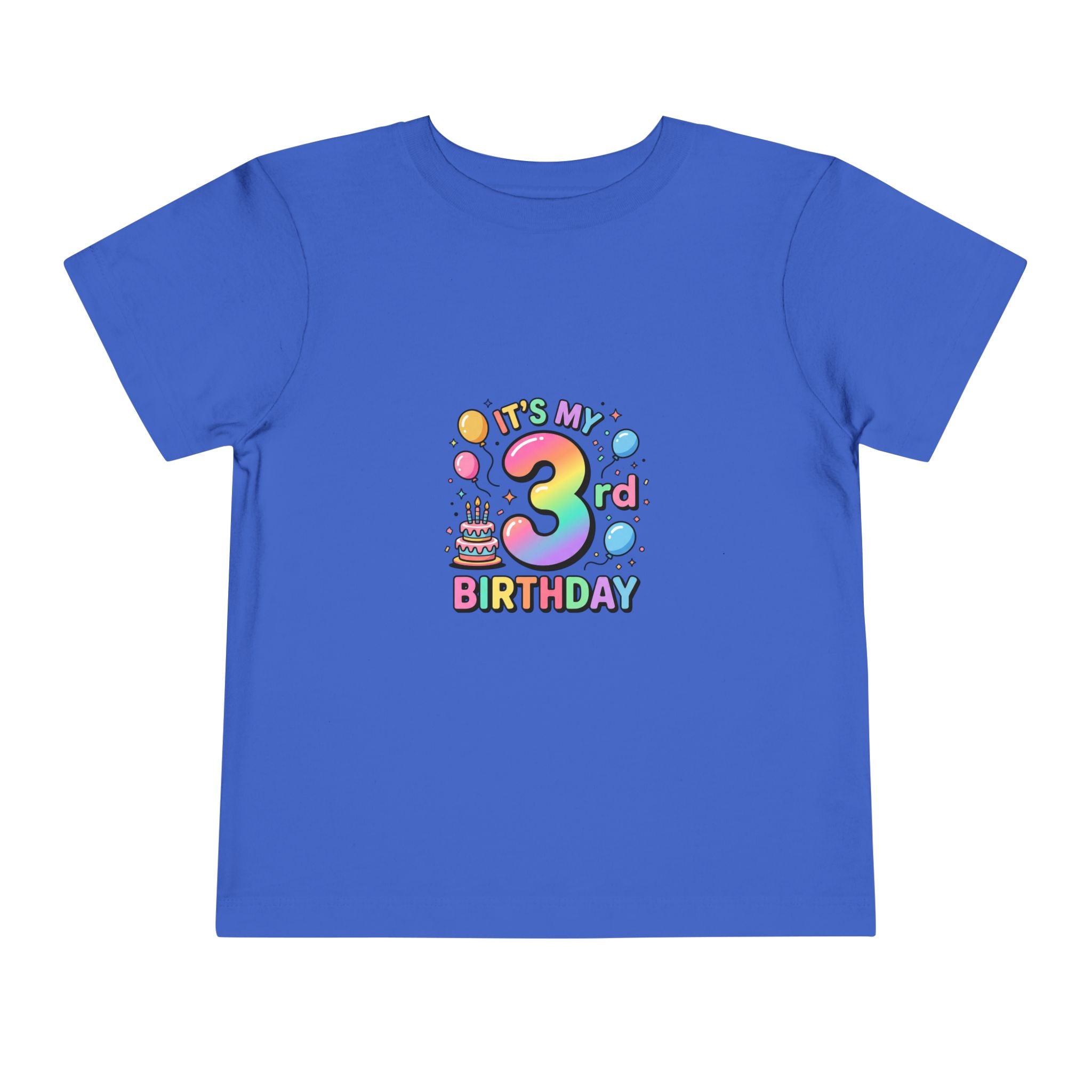 3rd Birthday Toddler Tee — "It's My 3rd Birthday" Colorful Party Shirt
