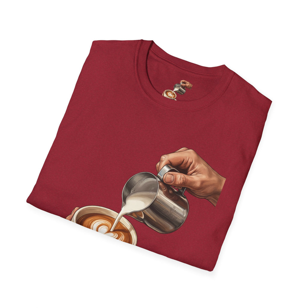 Coffee Lover Latte Art T-Shirt – Stylish Barista Coffee Graphic Tee for Men & Women