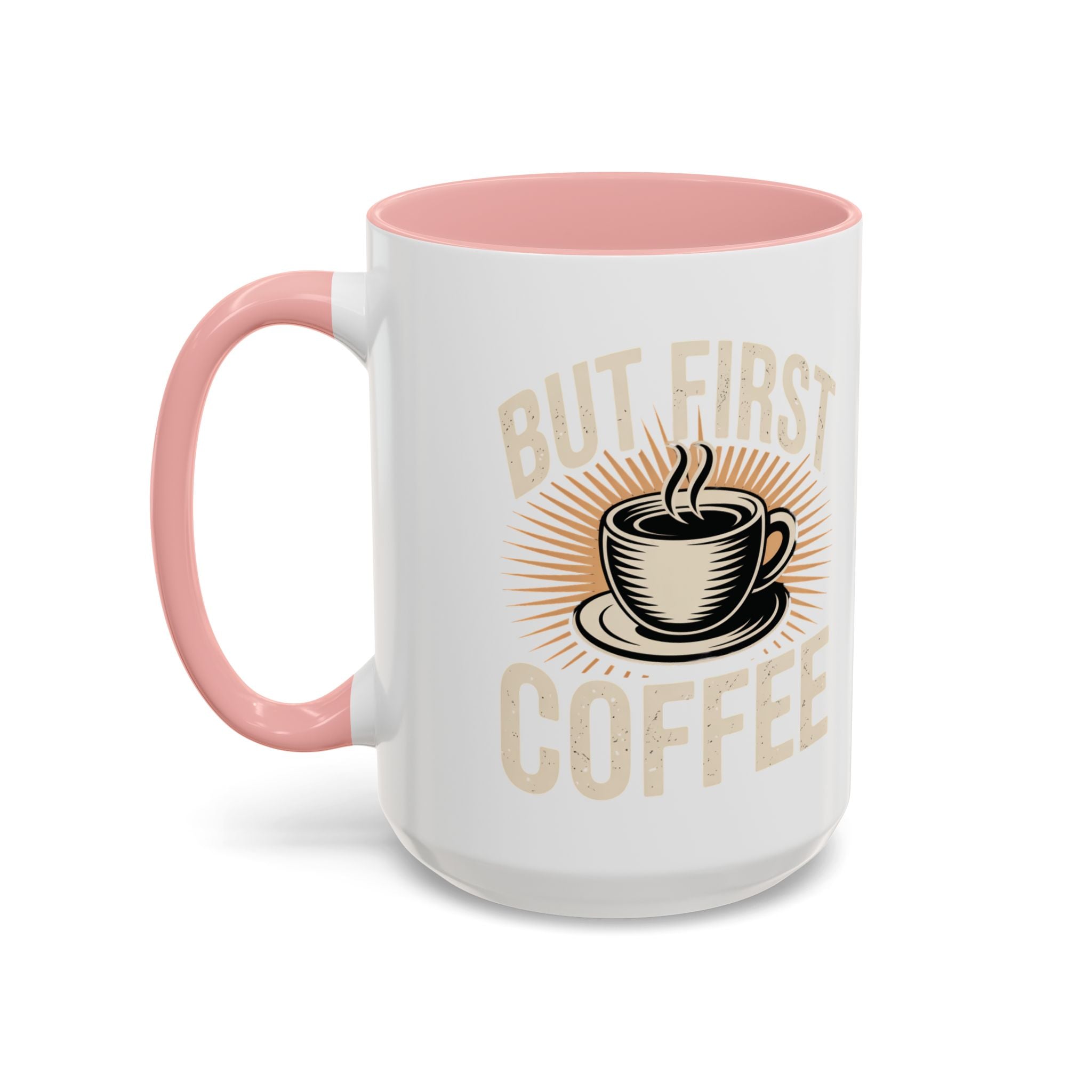 But First Coffee Accent Mug - Retro Coffee Cup 11/15oz