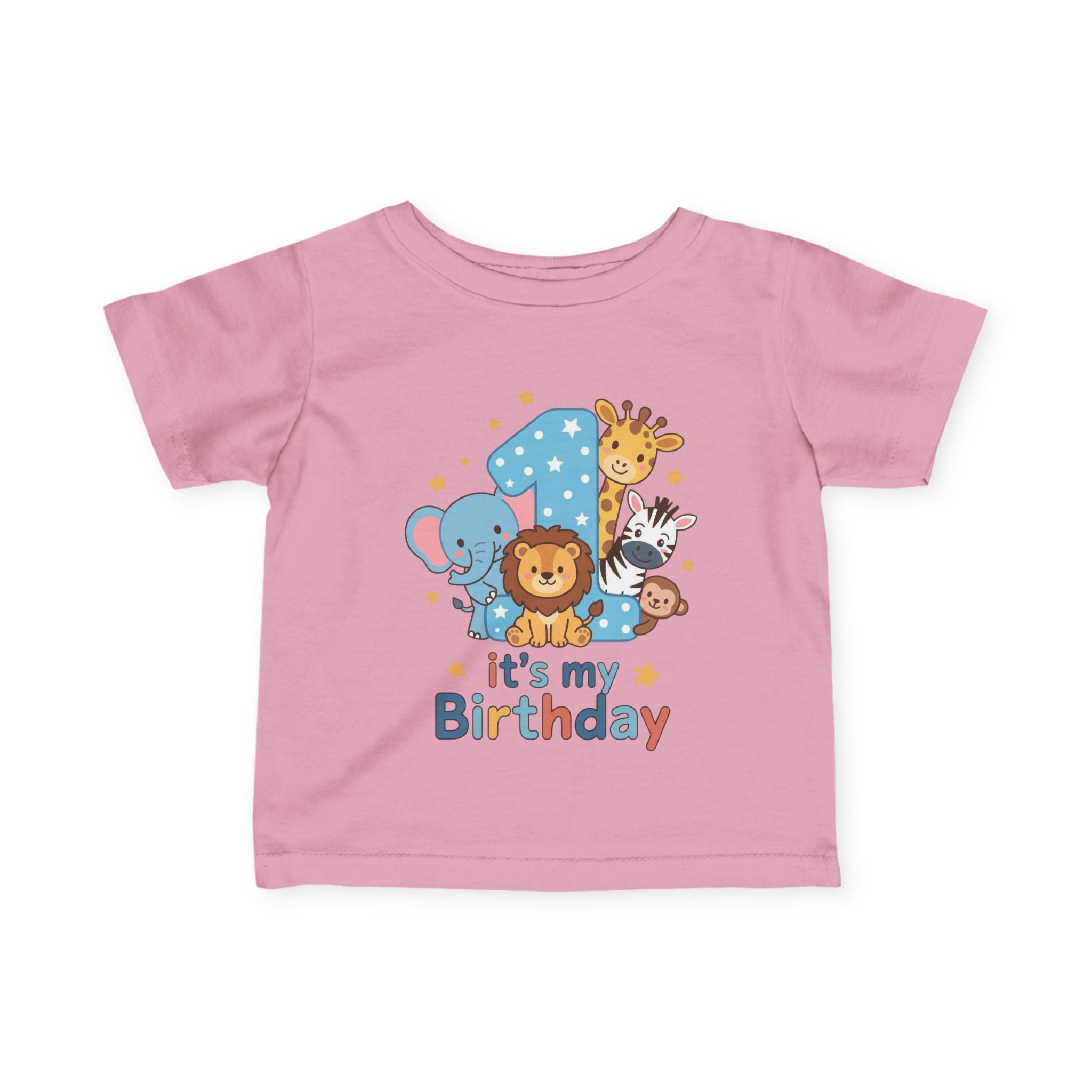 1st Birthday Infant Tee - Cute Safari Animals "It's My Birthday"