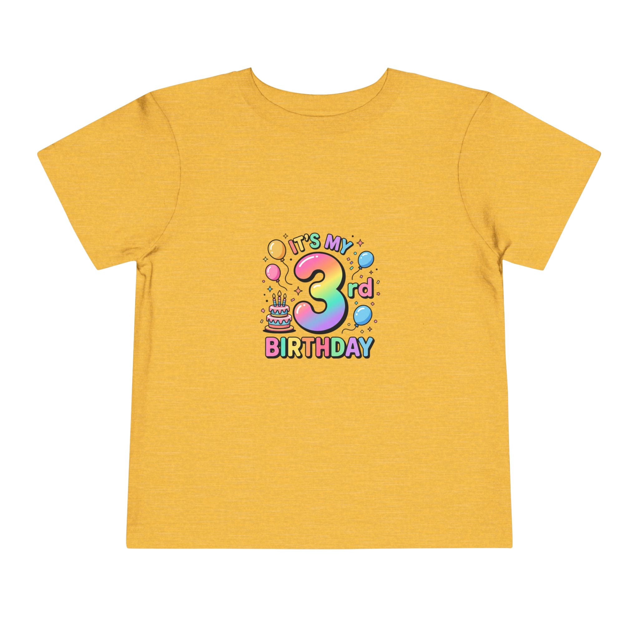 3rd Birthday Toddler Tee — "It's My 3rd Birthday" Colorful Party Shirt