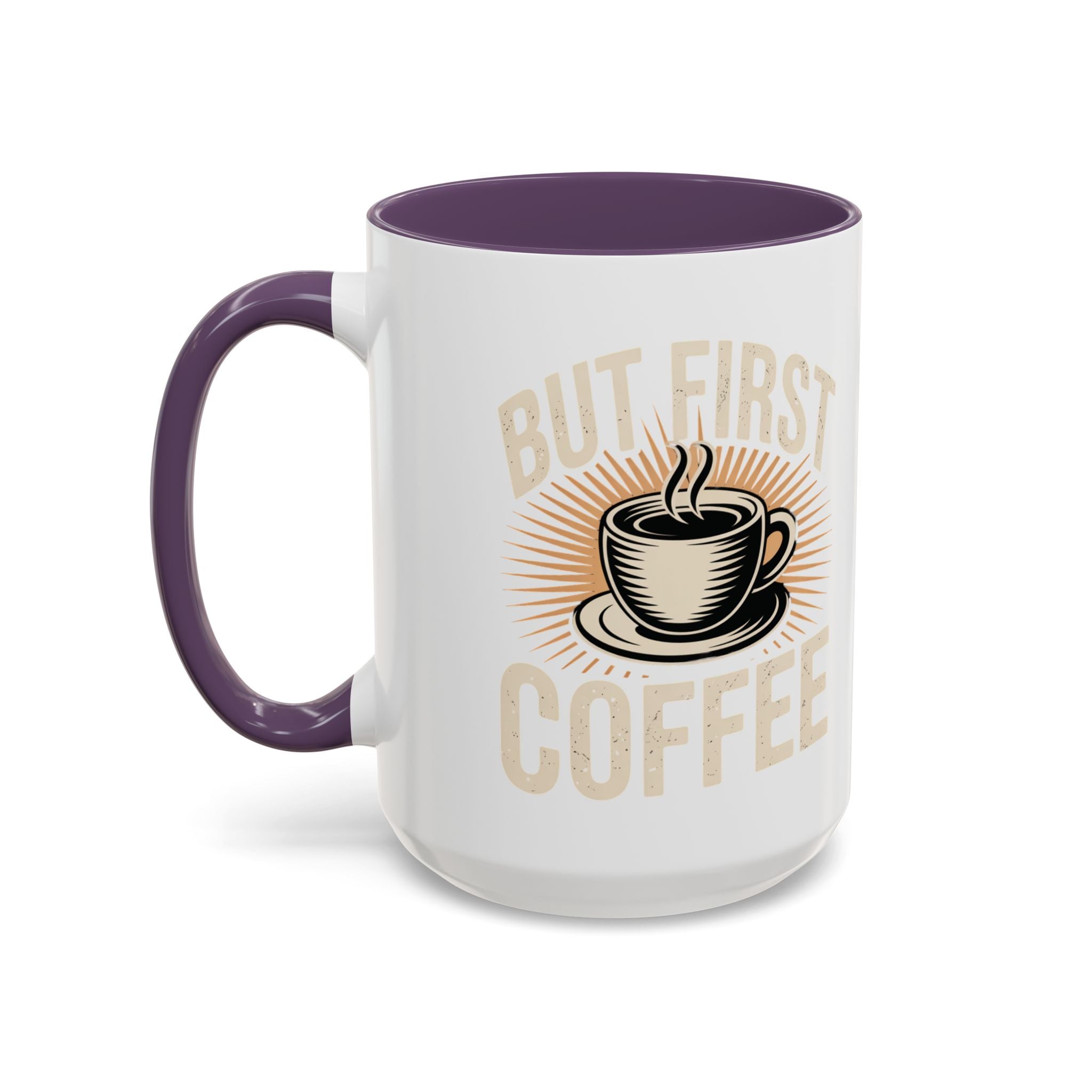 But First Coffee Accent Mug - Retro Coffee Cup 11/15oz