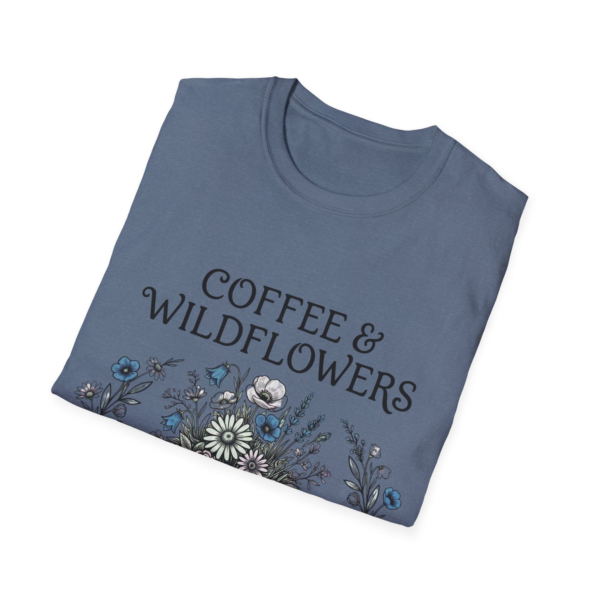 Coffee & Wildflowers T-Shirt – Aesthetic Floral Coffee Lover Shirt