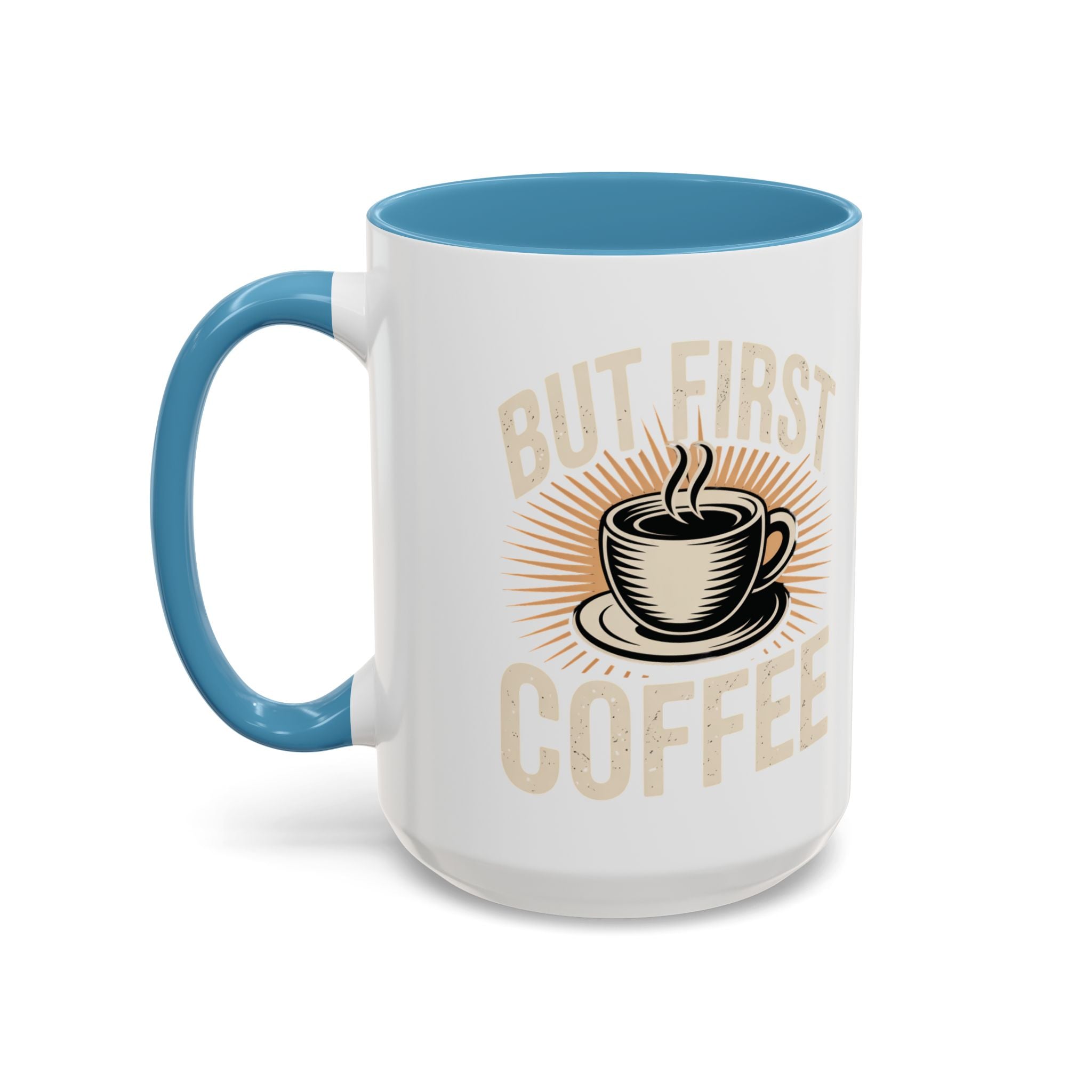 But First Coffee Accent Mug - Retro Coffee Cup 11/15oz