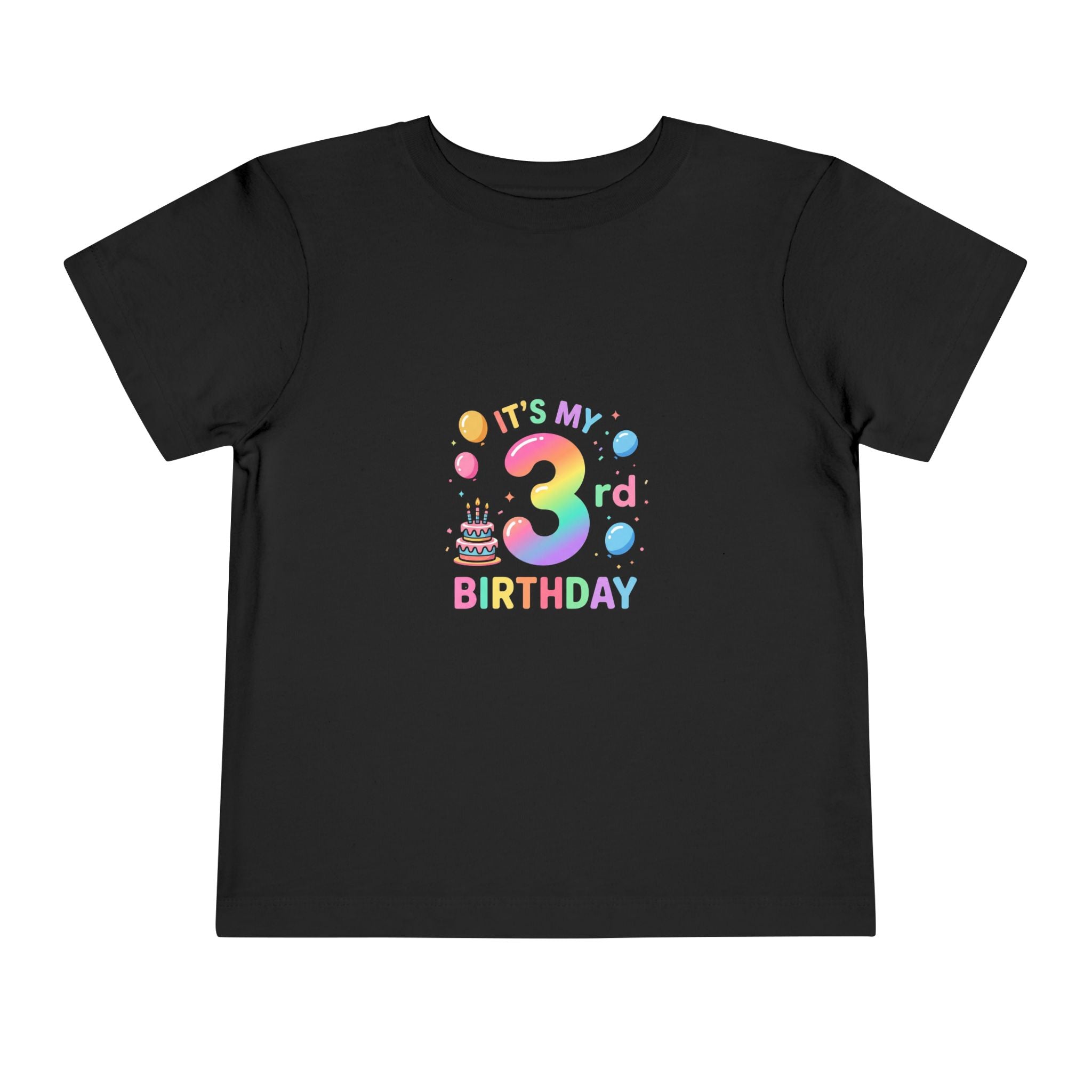 3rd Birthday Toddler Tee — "It's My 3rd Birthday" Colorful Party Shirt