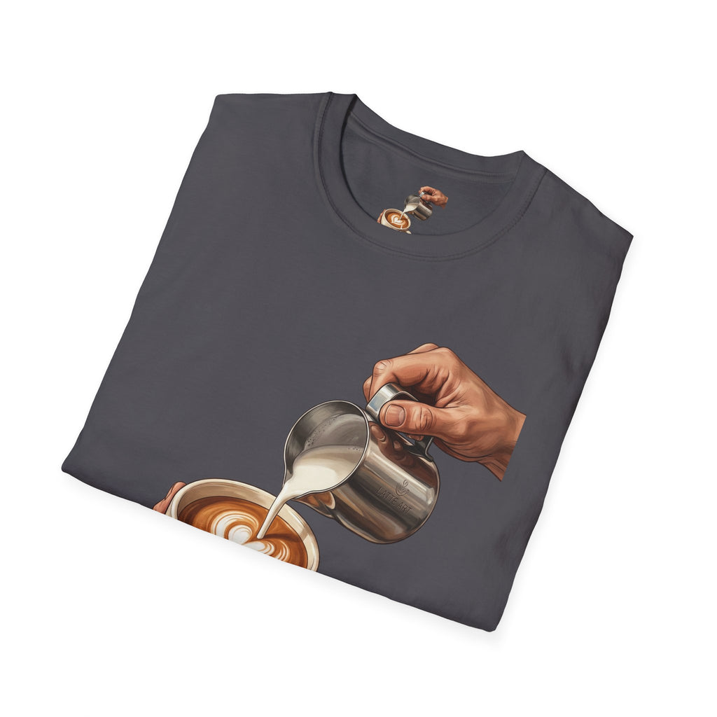 Coffee Lover Latte Art T-Shirt – Stylish Barista Coffee Graphic Tee for Men & Women