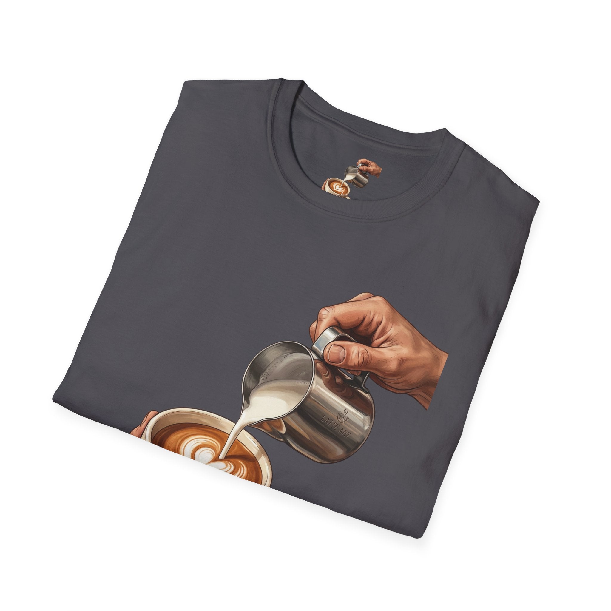 Coffee Lover Latte Art T-Shirt – Stylish Barista Coffee Graphic Tee for Men & Women
