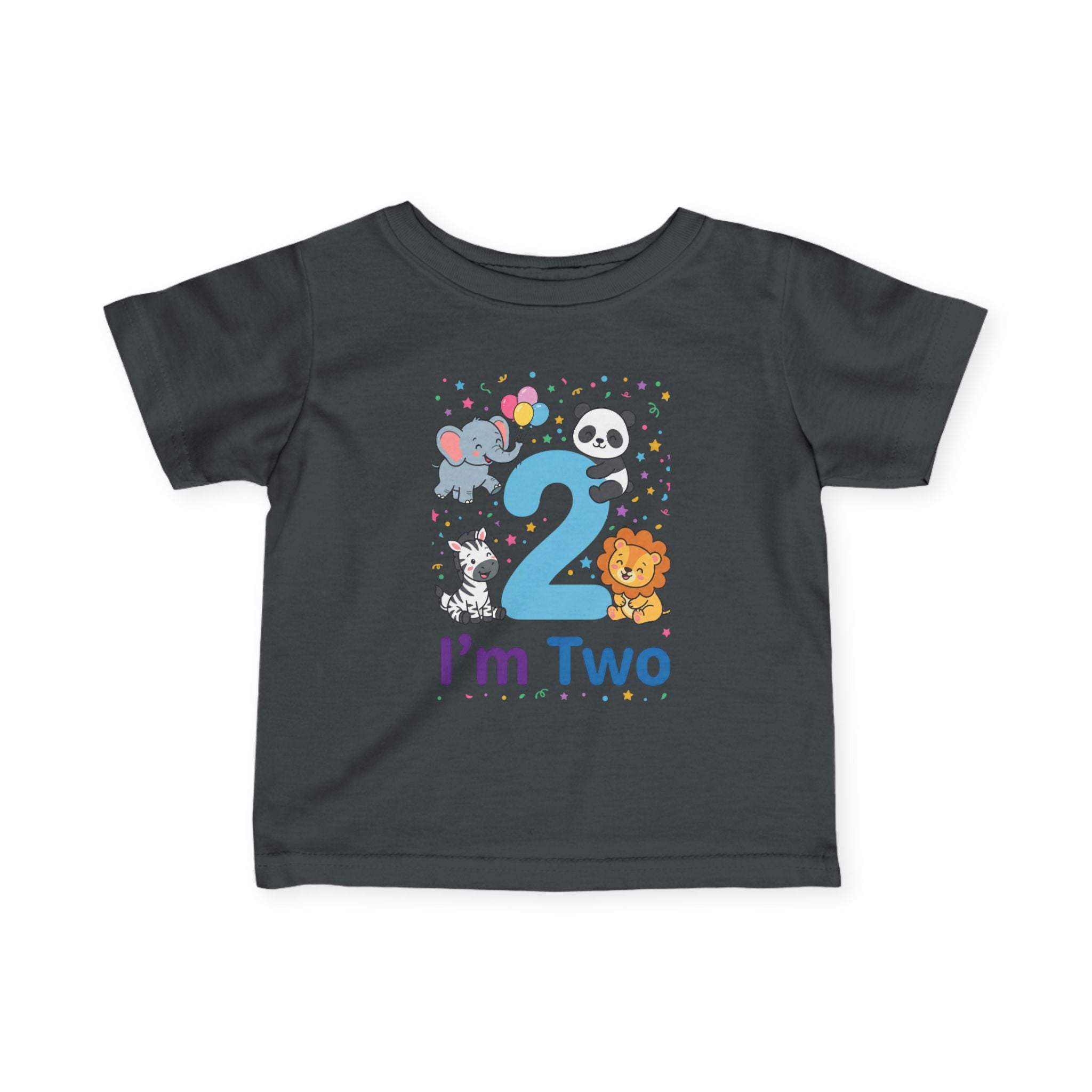 Toddler Tee - "I'm Two" Cute Safari Animals 2nd Birthday Shirt
