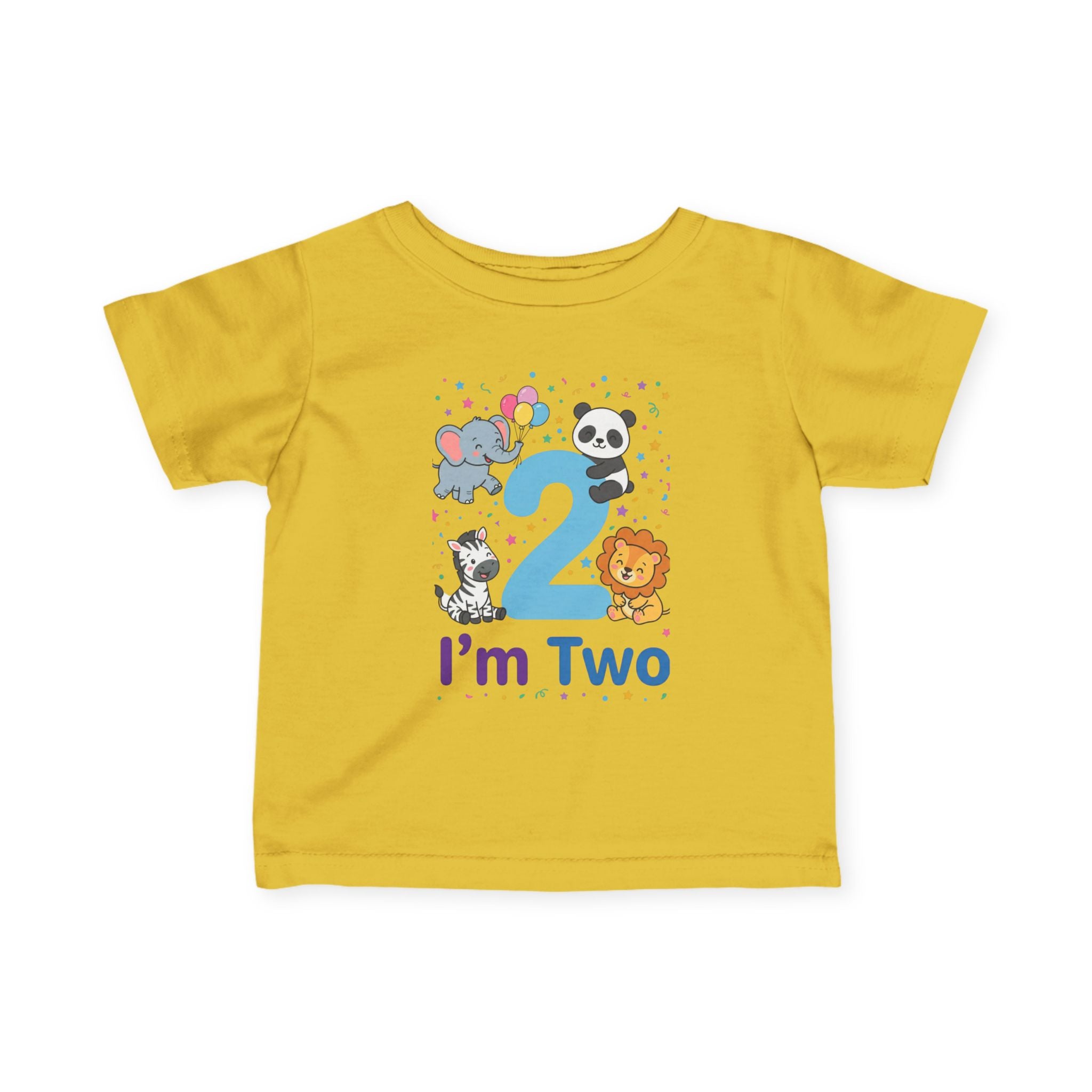 Toddler Tee - "I'm Two" Cute Safari Animals 2nd Birthday Shirt