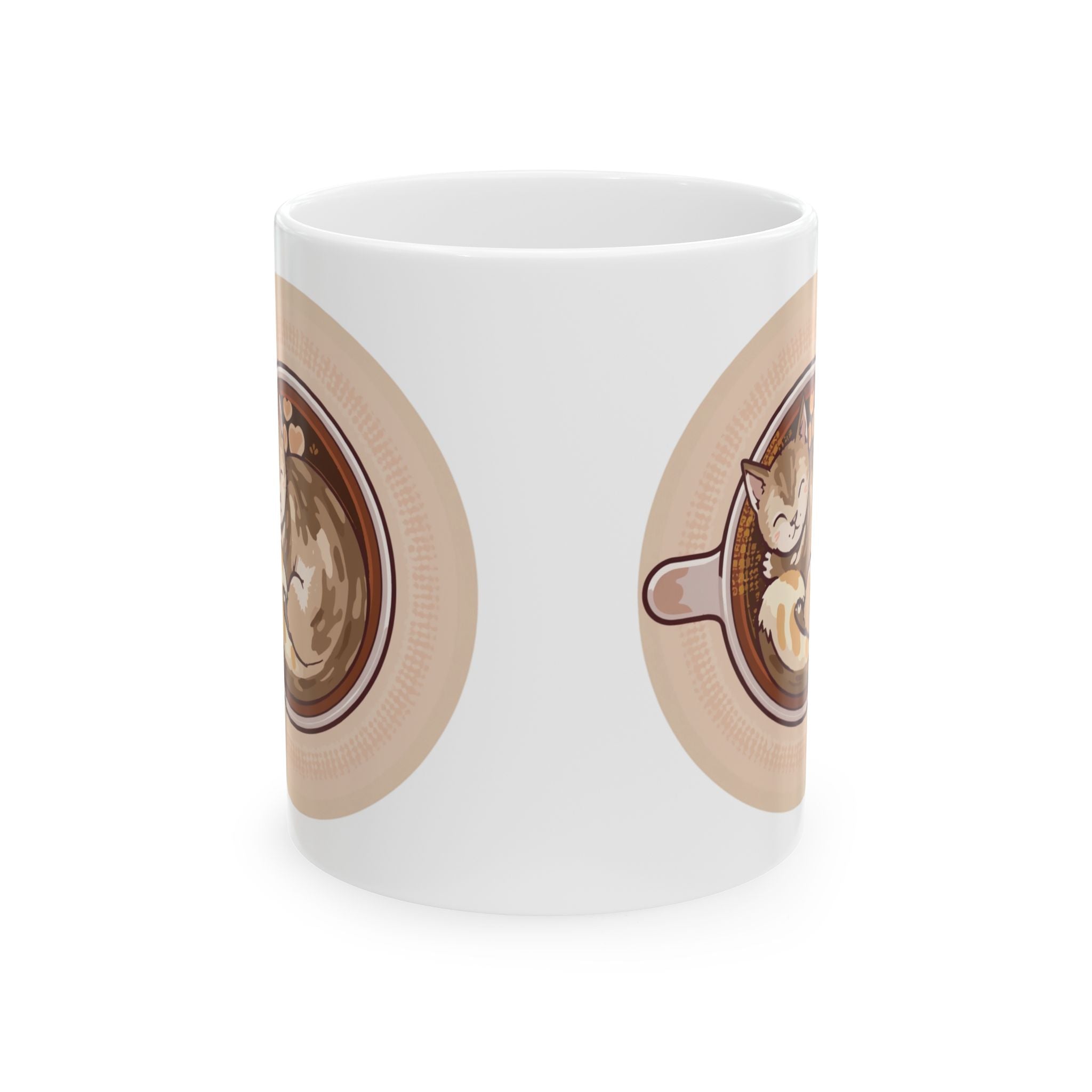 Cat Coffee Mug — Cute Cat in Latte Art Ceramic Coffee Cup (11oz & 15oz)