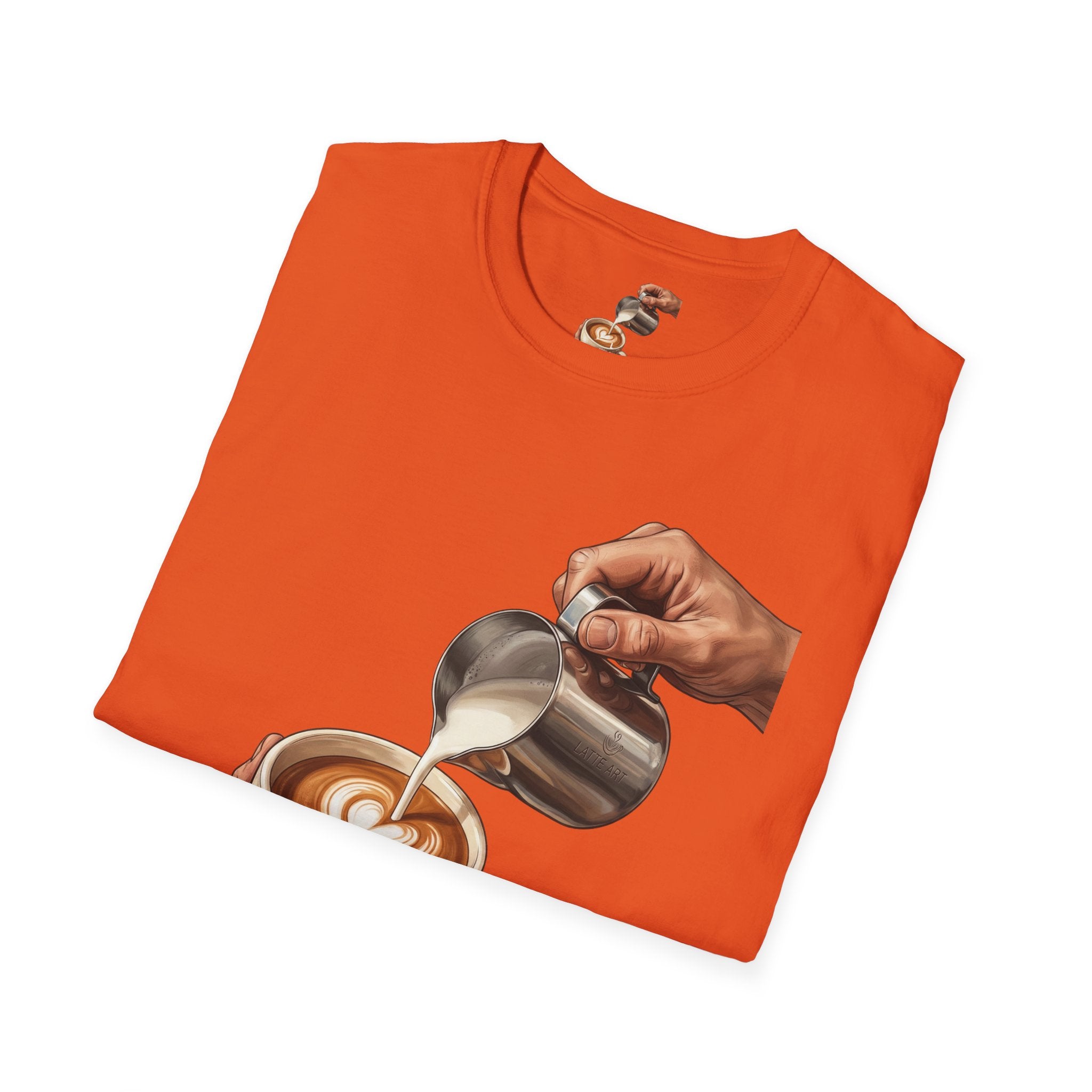 Coffee Lover Latte Art T-Shirt – Stylish Barista Coffee Graphic Tee for Men & Women