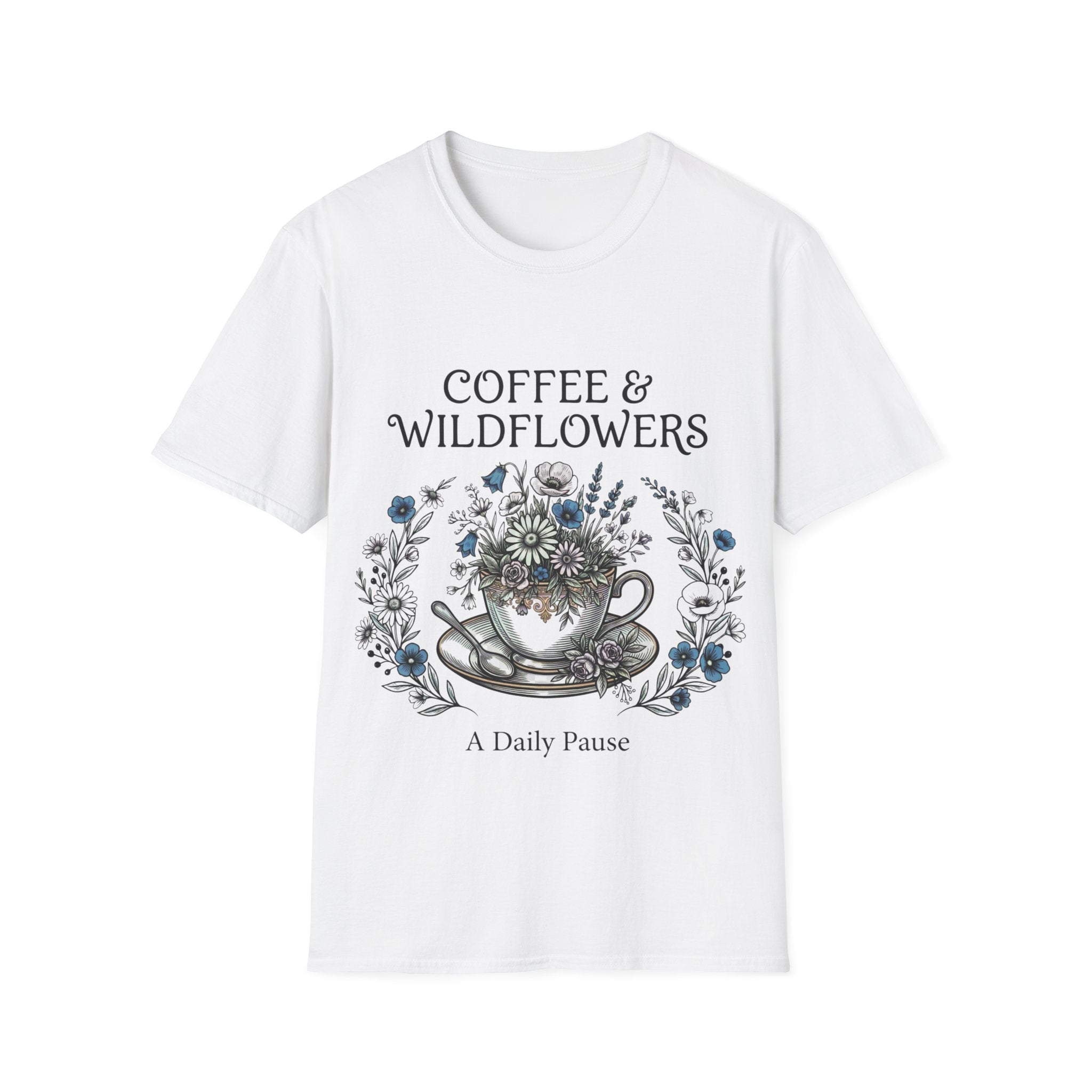 Coffee & Wildflowers T-Shirt – Aesthetic Floral Coffee Lover Shirt