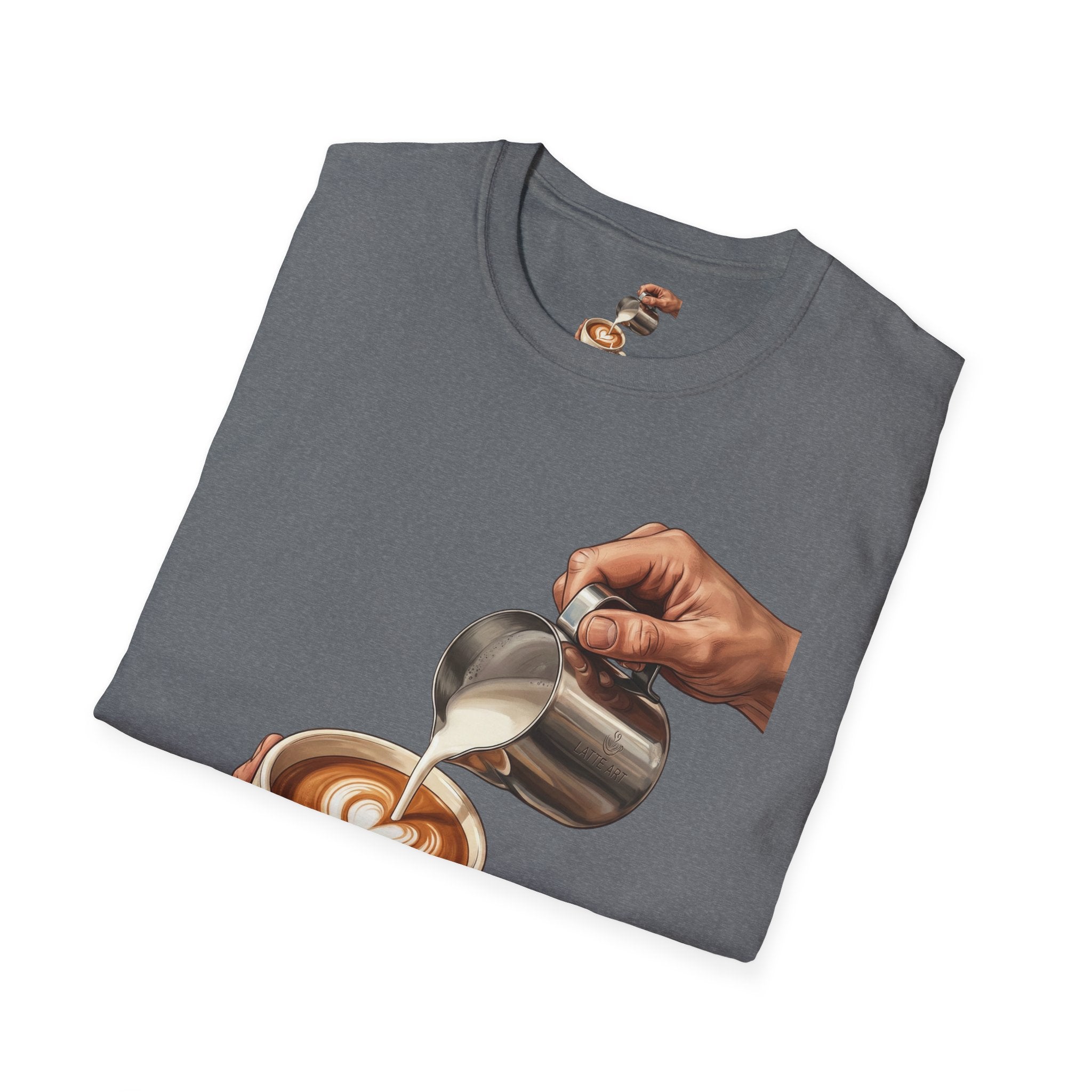 Coffee Lover Latte Art T-Shirt – Stylish Barista Coffee Graphic Tee for Men & Women