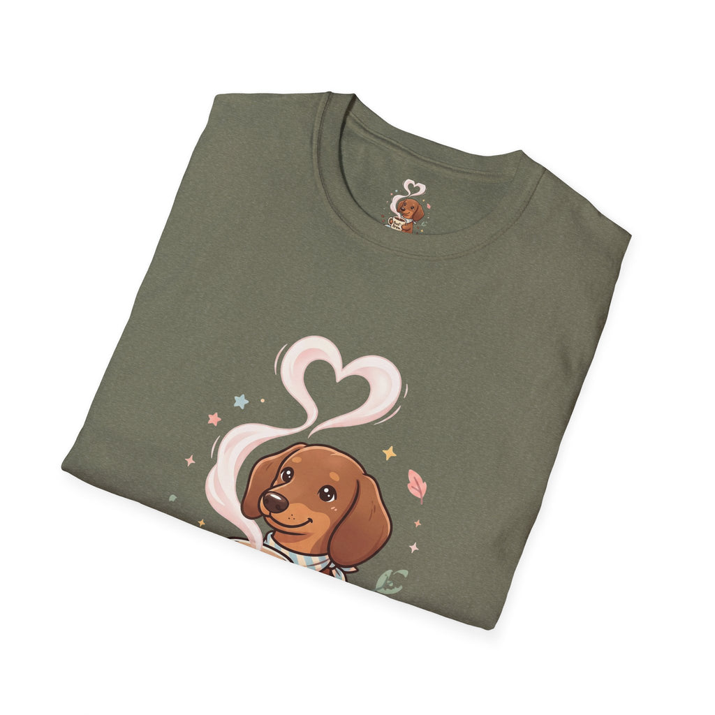 )  Cute Dachshund Coffee Lover T-Shirt – Bud’s Brew Puppy Shirt | Funny Dog Lover Gift | Coffee Lover Graphic Tee