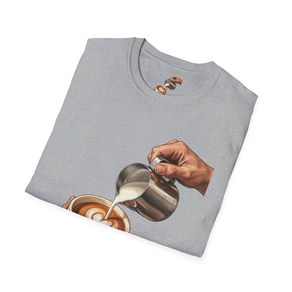 Coffee Lover Latte Art T-Shirt – Stylish Barista Coffee Graphic Tee for Men & Women
