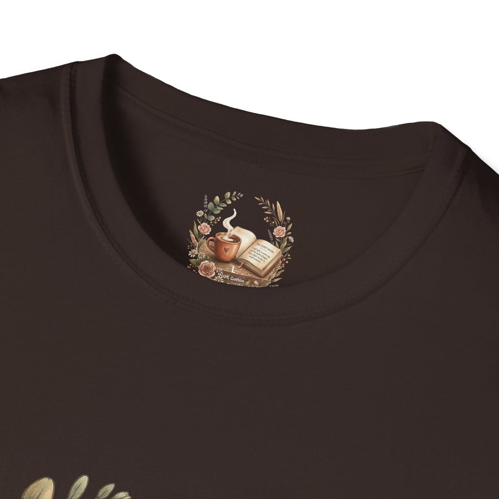 Coffee & Books Aesthetic T-Shirt – Vintage Floral Reading Lover Gift