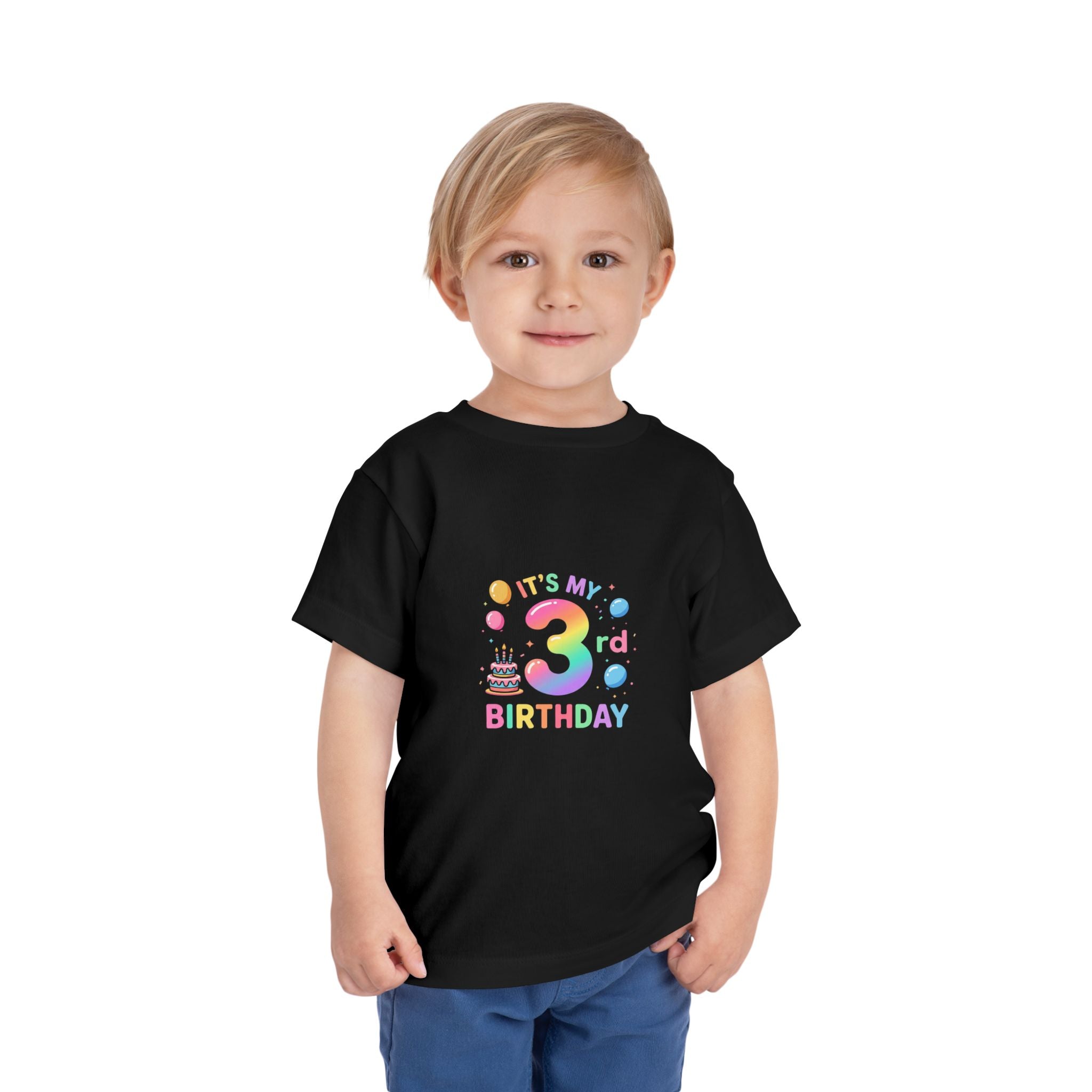3rd Birthday Toddler Tee — "It's My 3rd Birthday" Colorful Party Shirt