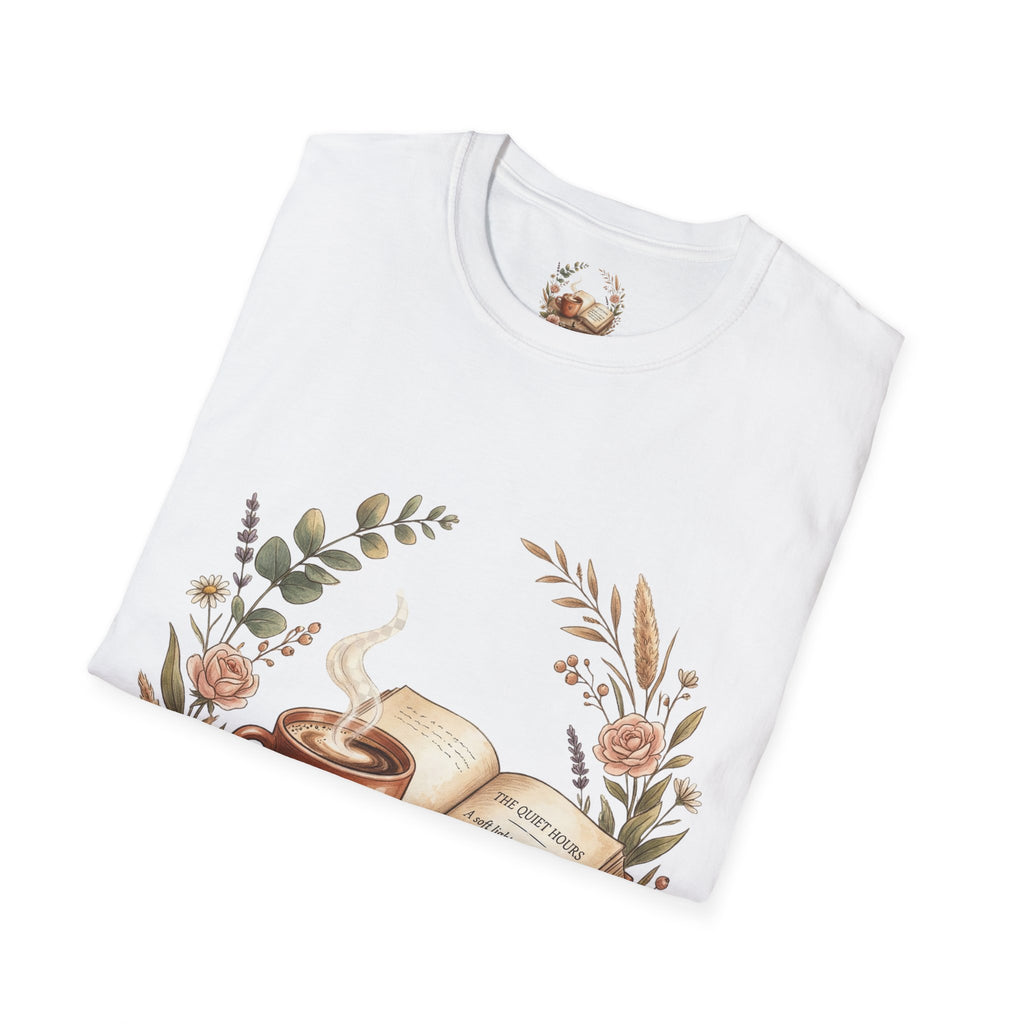 Coffee & Books Aesthetic T-Shirt – Vintage Floral Reading Lover Gift