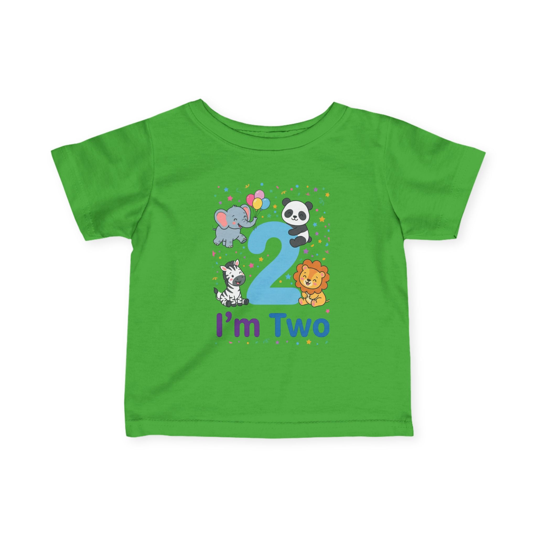 Toddler Tee - "I'm Two" Cute Safari Animals 2nd Birthday Shirt