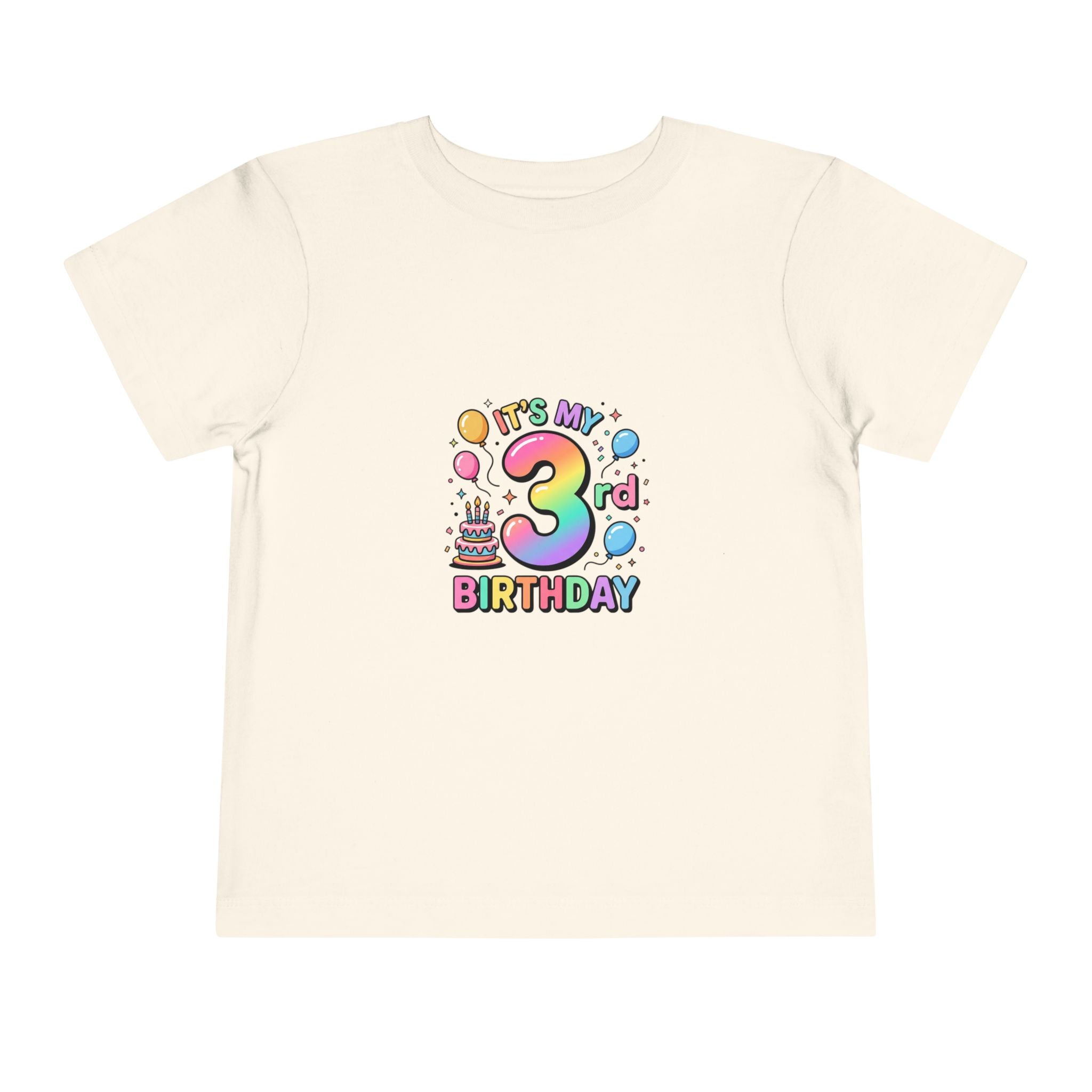 3rd Birthday Toddler Tee — "It's My 3rd Birthday" Colorful Party Shirt