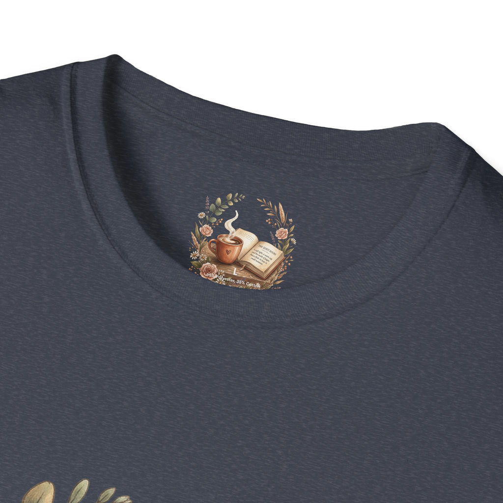 Coffee & Books Aesthetic T-Shirt – Vintage Floral Reading Lover Gift