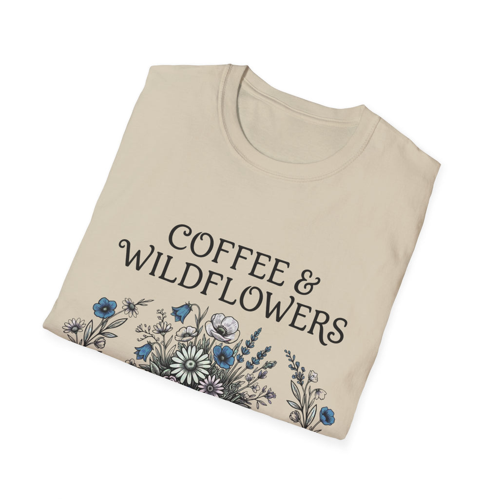 Coffee & Wildflowers T-Shirt – Aesthetic Floral Coffee Lover Shirt