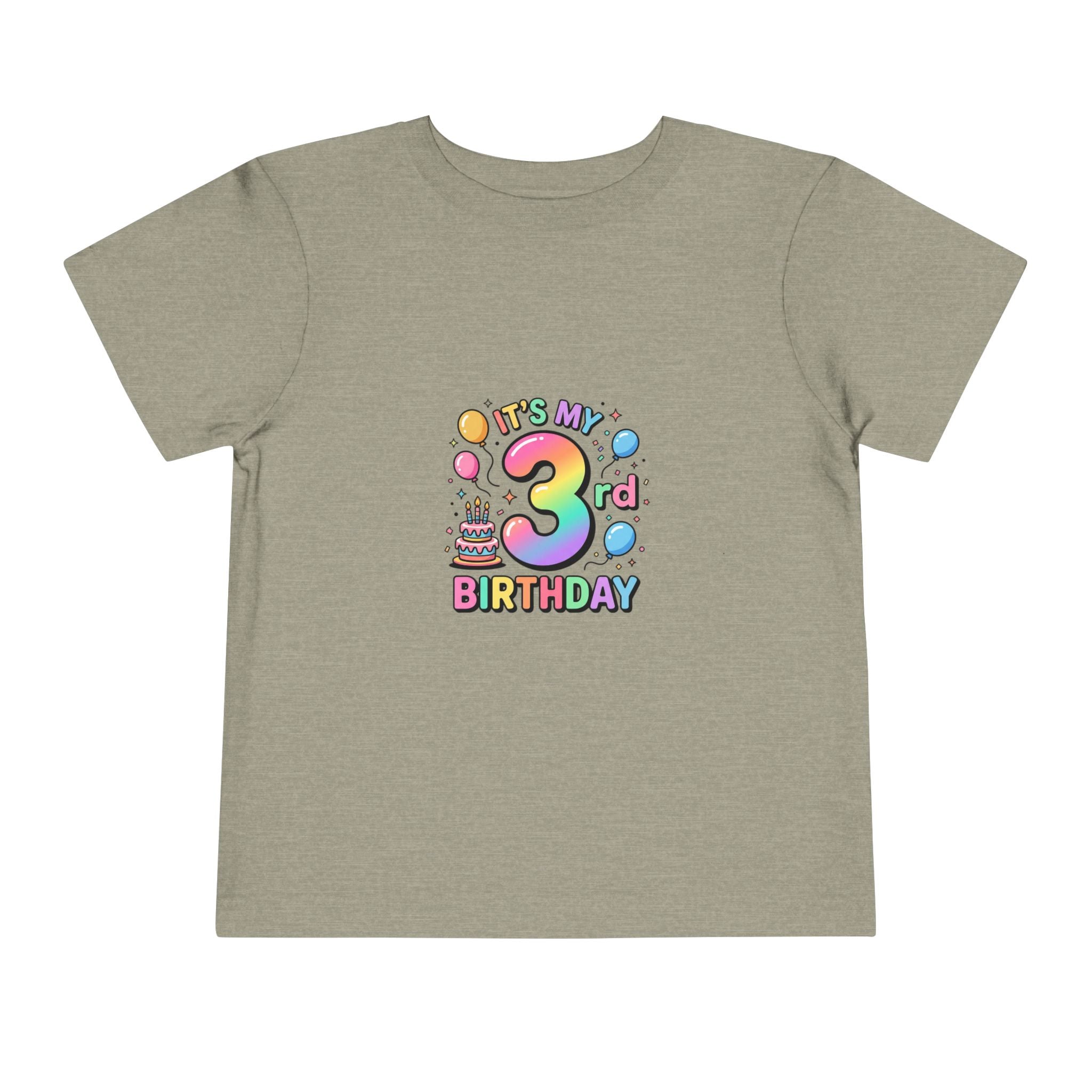 3rd Birthday Toddler Tee — "It's My 3rd Birthday" Colorful Party Shirt