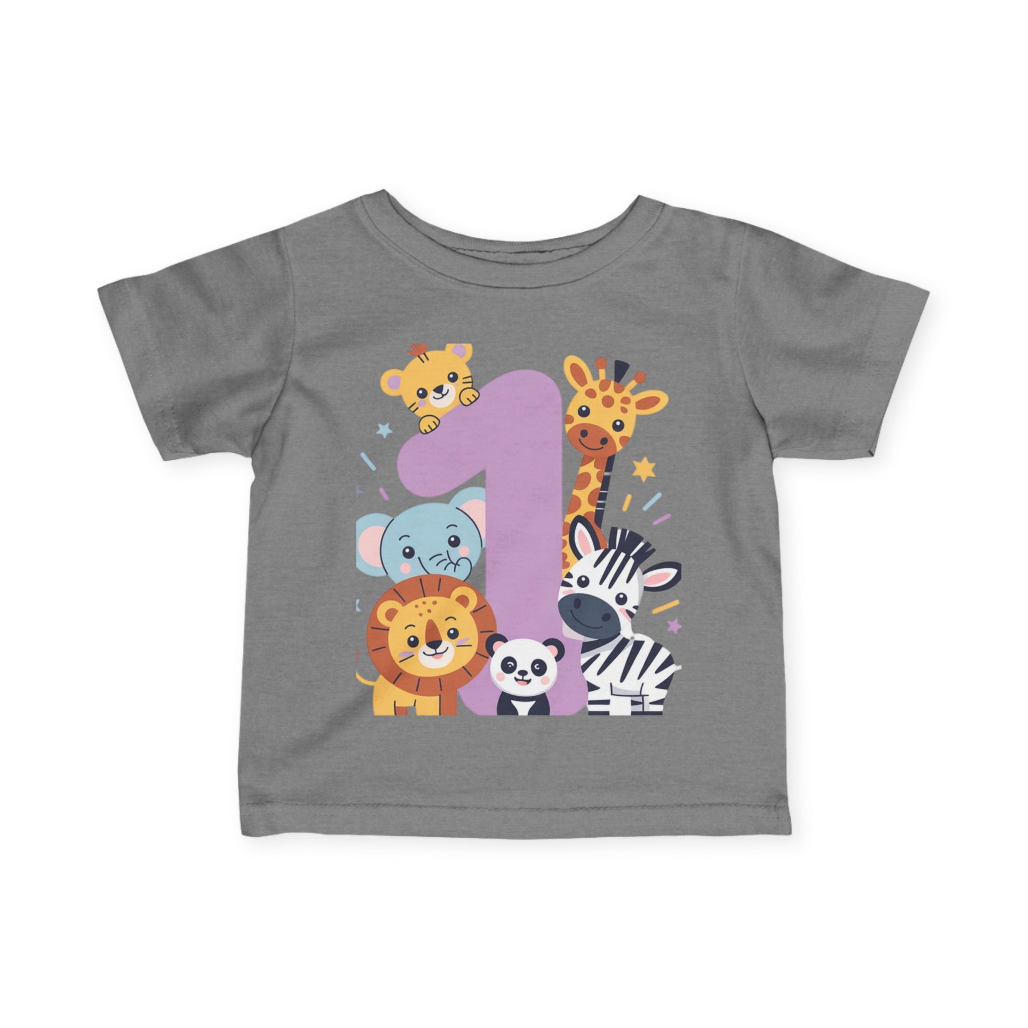 1st Birthday Jungle Animals Infant Tee — Cute Safari Number One Shirt for Baby