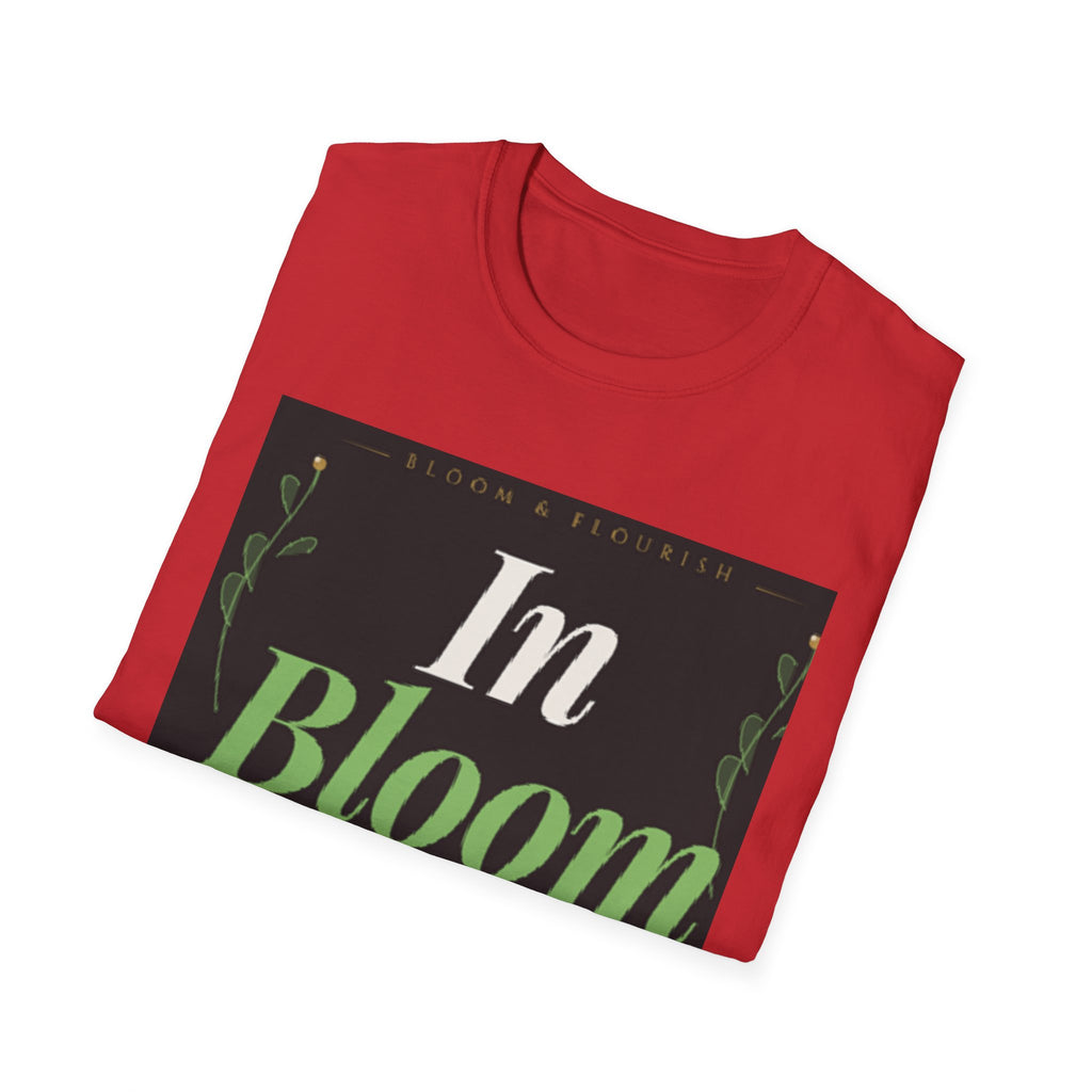 In Bloom T-Shirt — Botanical Graphic Tee with Green Lettering