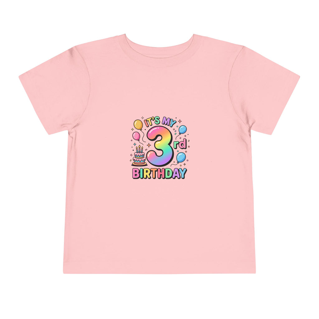 3rd Birthday Toddler Tee — "It's My 3rd Birthday" Colorful Party Shirt