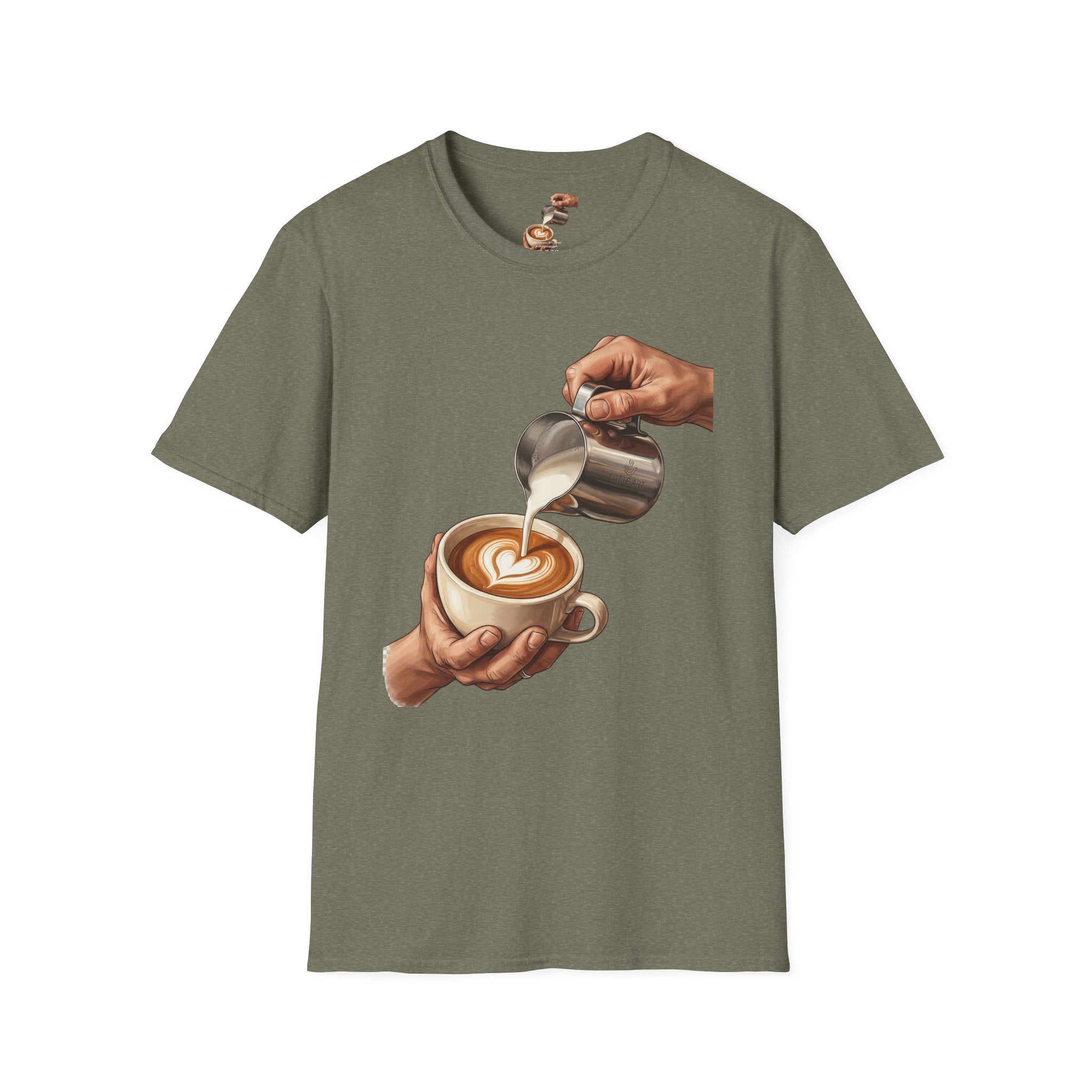 Coffee Lover Latte Art T-Shirt – Stylish Barista Coffee Graphic Tee for Men & Women