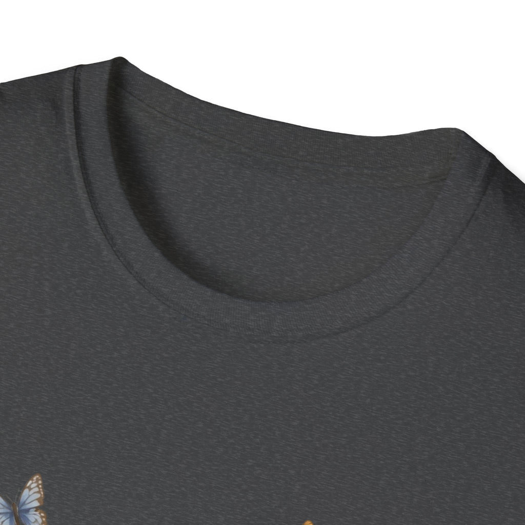 Cute Kitten Floral T-Shirt — Twin Cats with Ribbon & Butterflies