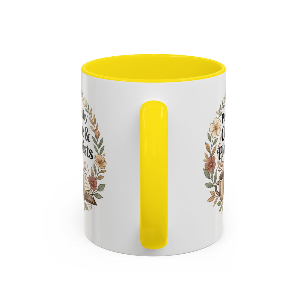 Coffee Mug — “Powered by Coffee & Plot Twists” Floral Book Lover Mug (11/15oz)