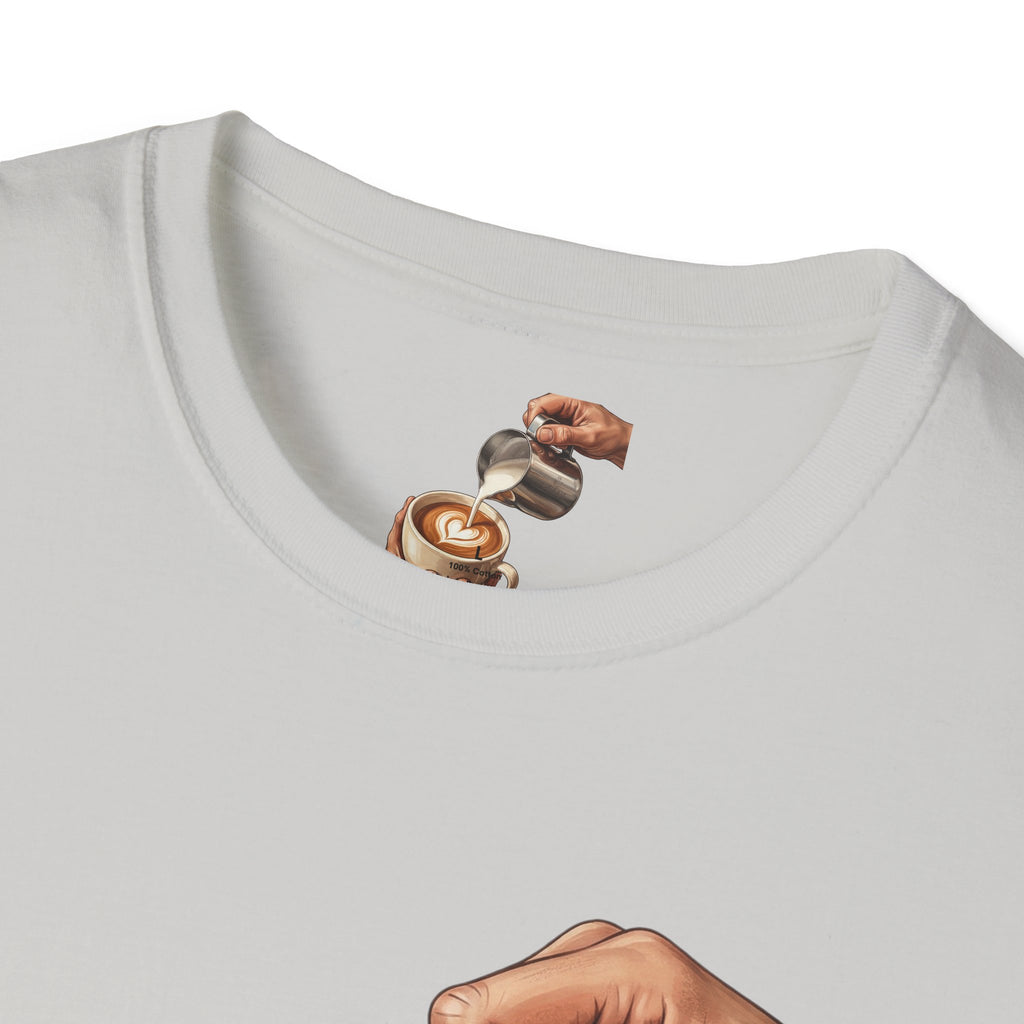 Coffee Lover Latte Art T-Shirt – Stylish Barista Coffee Graphic Tee for Men & Women