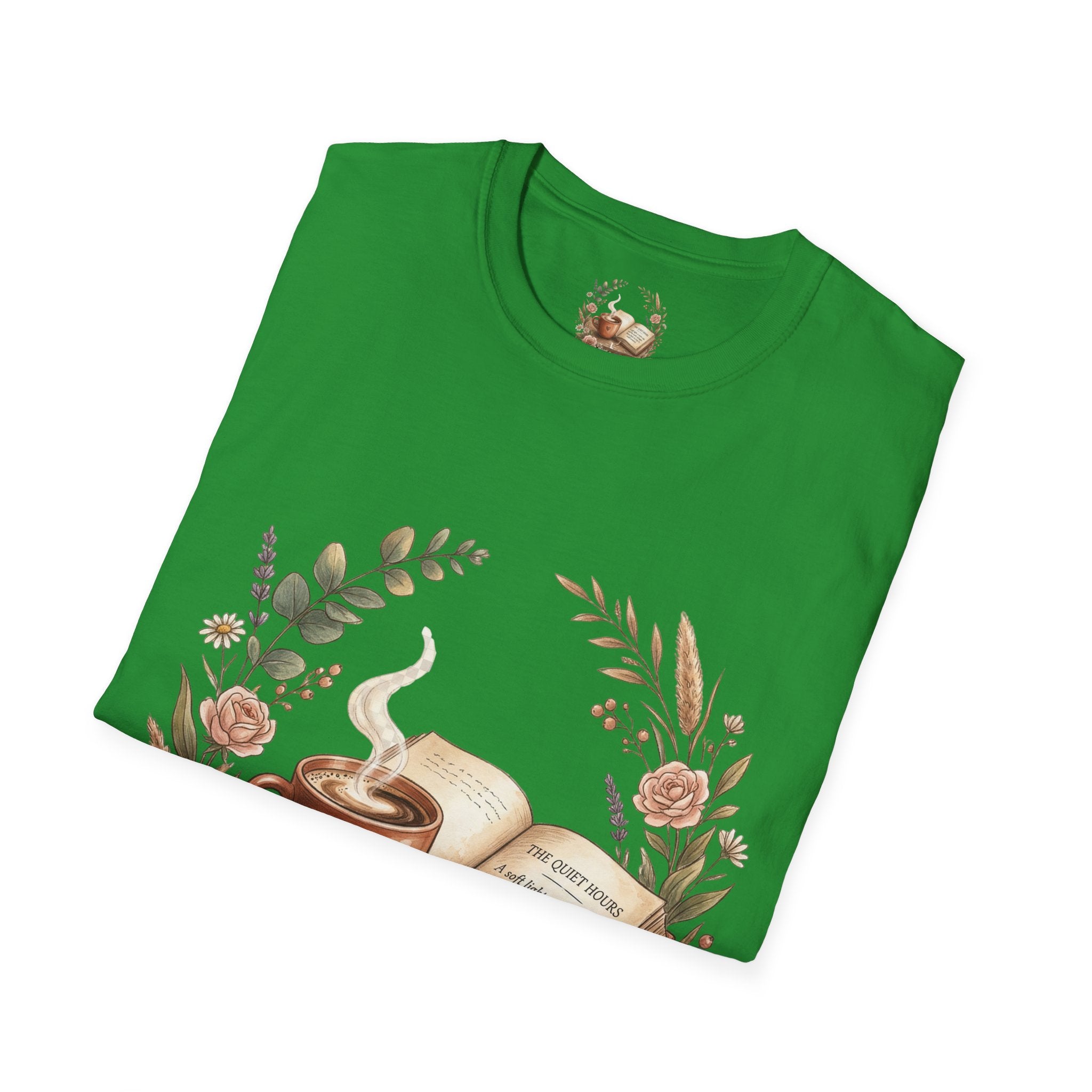 Coffee & Books Aesthetic T-Shirt – Vintage Floral Reading Lover Gift
