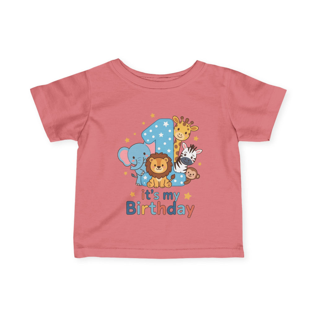 1st Birthday Infant Tee - Cute Safari Animals "It's My Birthday"