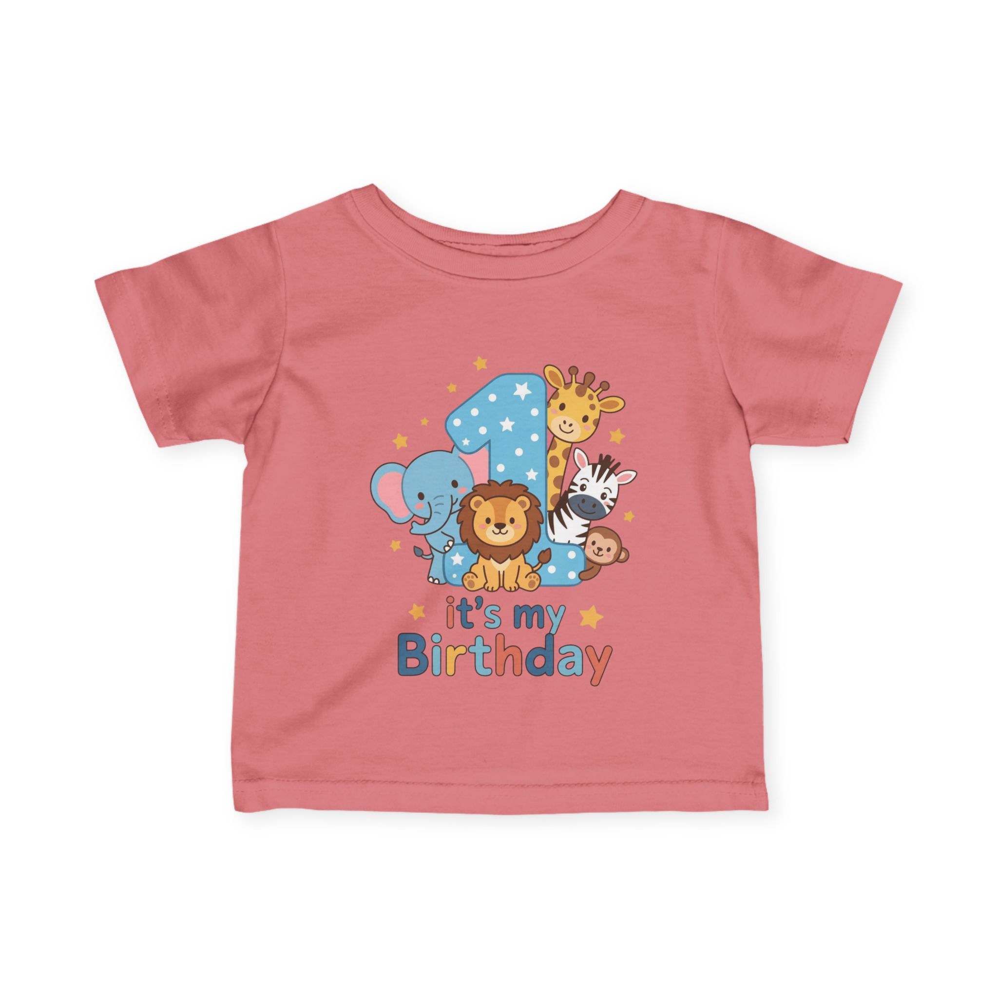 1st Birthday Infant Tee - Cute Safari Animals "It's My Birthday"