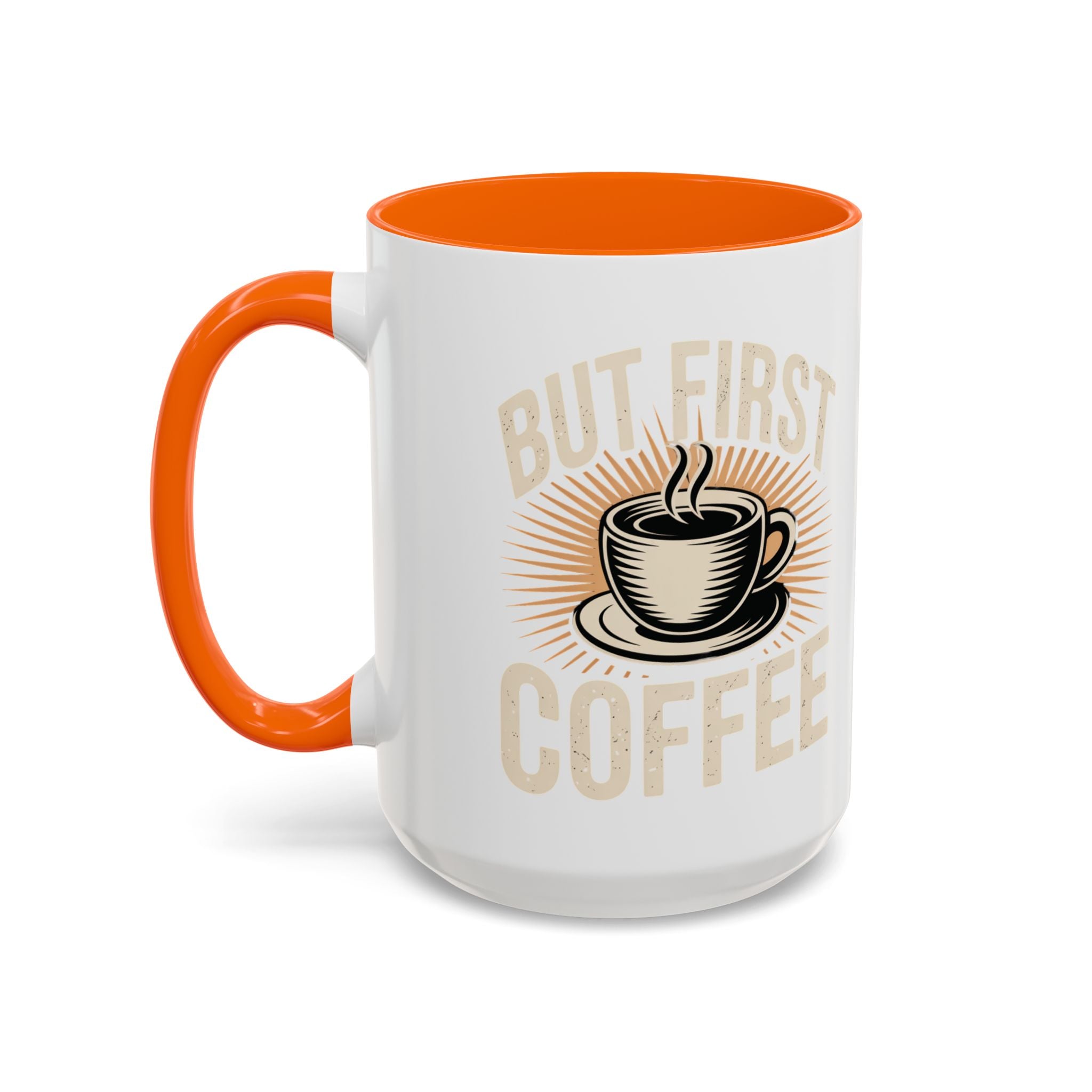 But First Coffee Accent Mug - Retro Coffee Cup 11/15oz