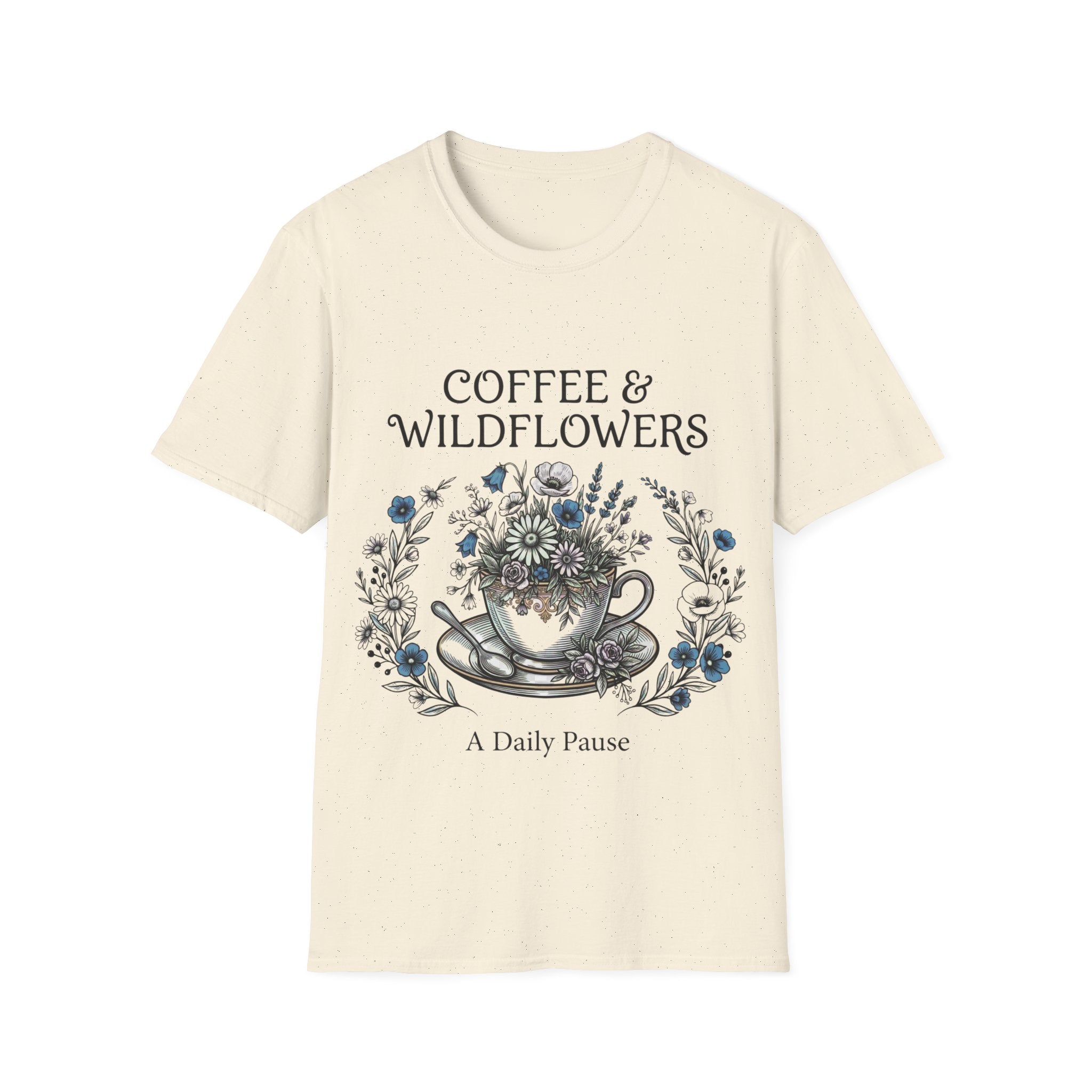 Coffee & Wildflowers T-Shirt – Aesthetic Floral Coffee Lover Shirt