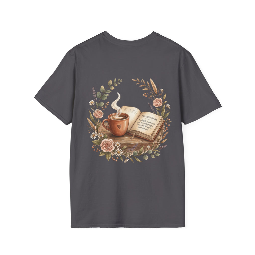Coffee & Books Aesthetic T-Shirt – Vintage Floral Reading Lover Gift