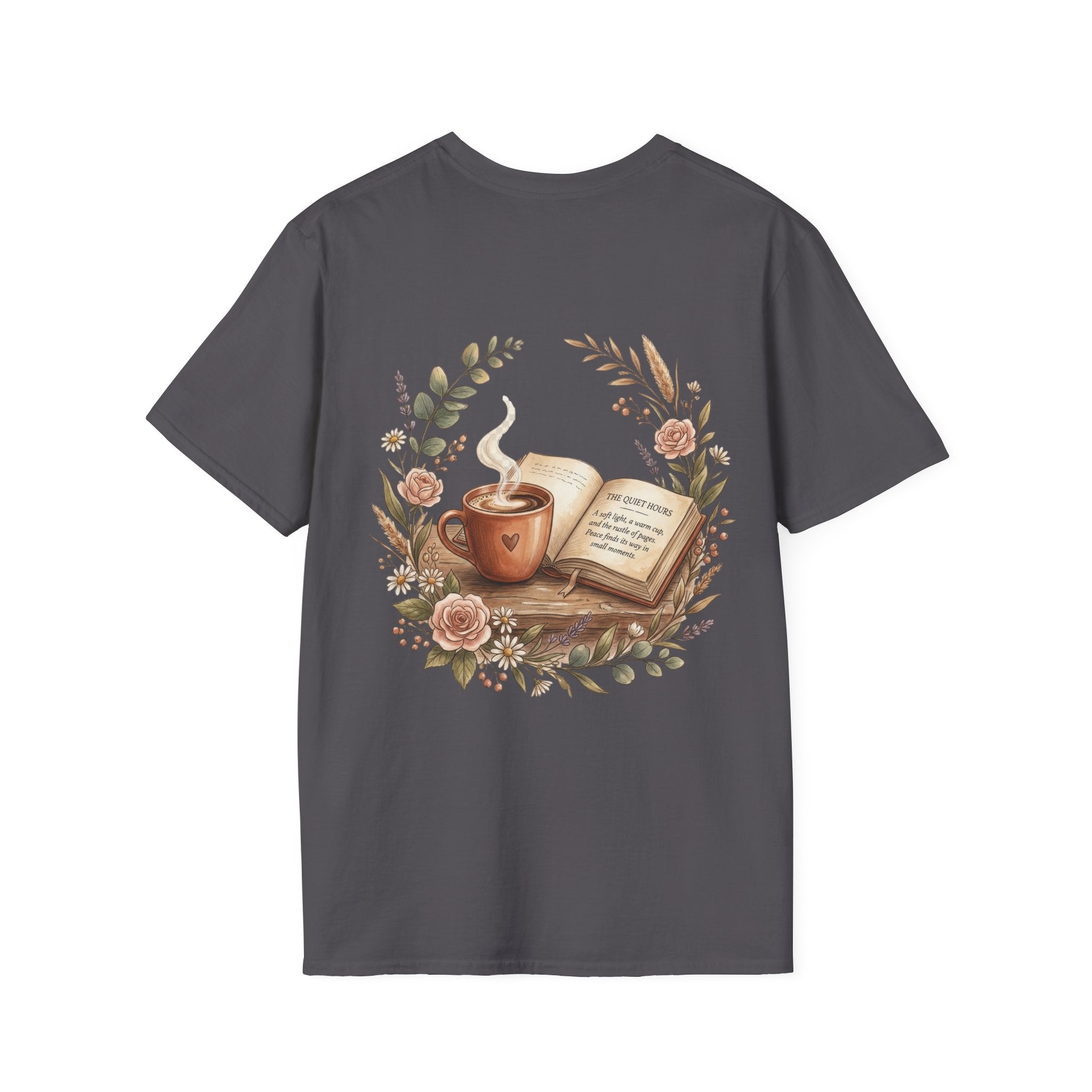 Coffee & Books Aesthetic T-Shirt – Vintage Floral Reading Lover Gift