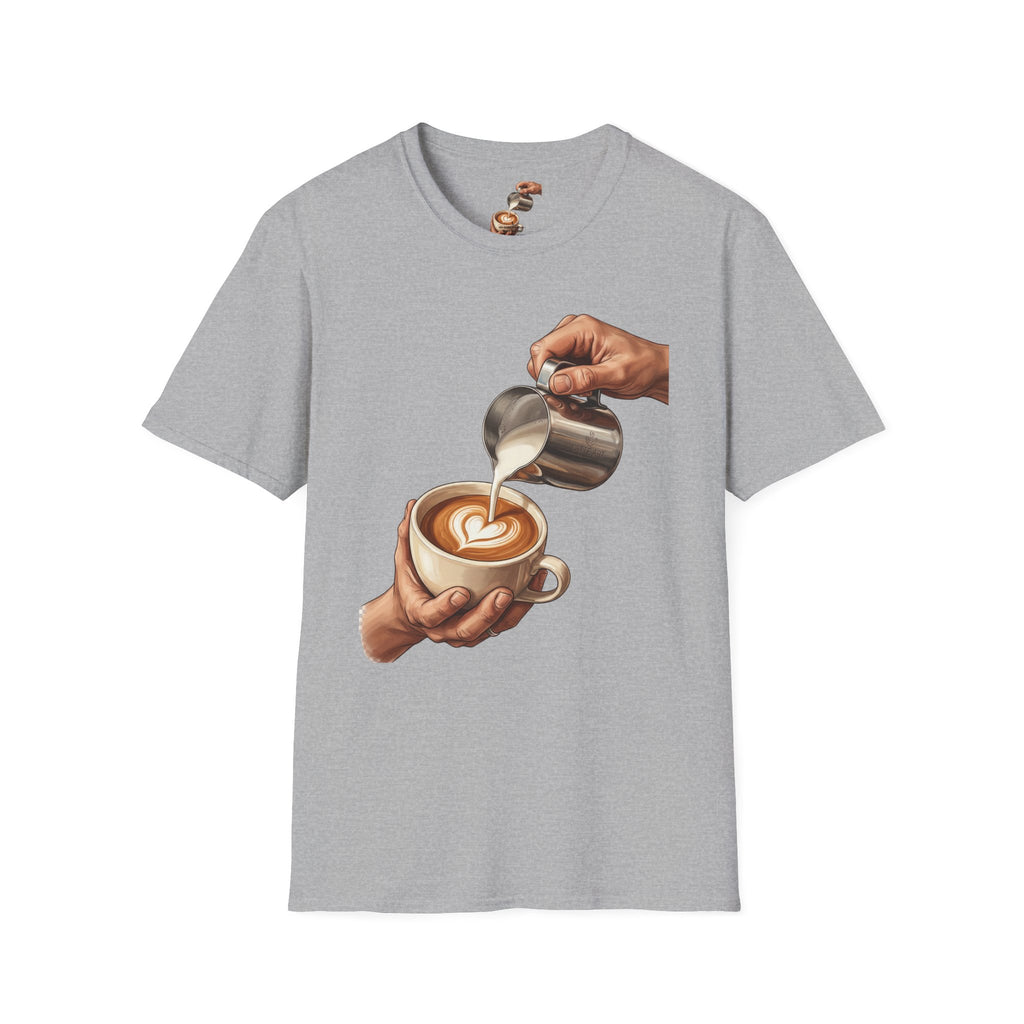 Coffee Lover Latte Art T-Shirt – Stylish Barista Coffee Graphic Tee for Men & Women