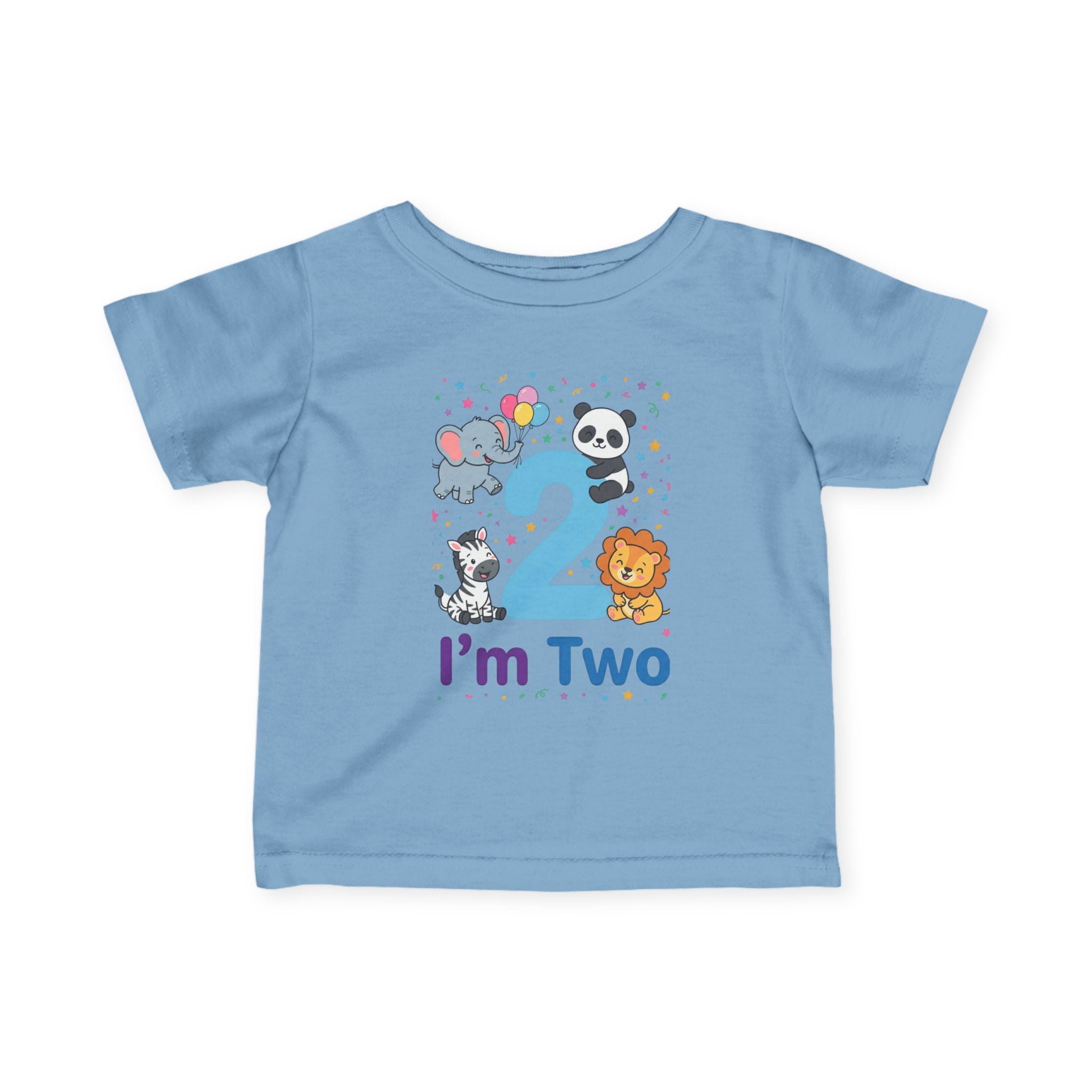 Toddler Tee - "I'm Two" Cute Safari Animals 2nd Birthday Shirt