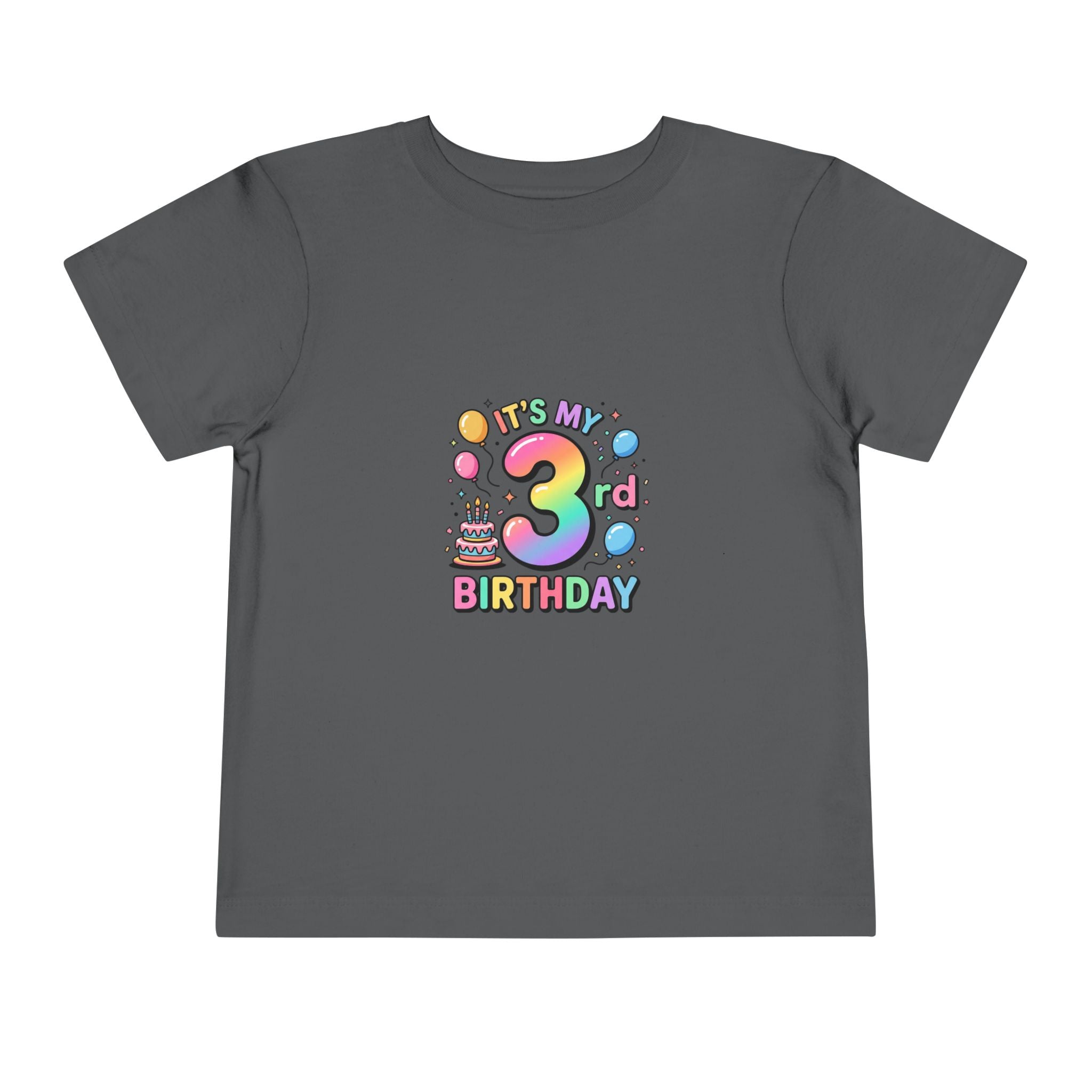 3rd Birthday Toddler Tee — "It's My 3rd Birthday" Colorful Party Shirt